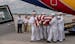 Orville Staffenhagen, 88,and his wife Deloris and their son Anthony Staffenhagen watched as the remains of Navy Fireman 1st Class Neal Todd were taken