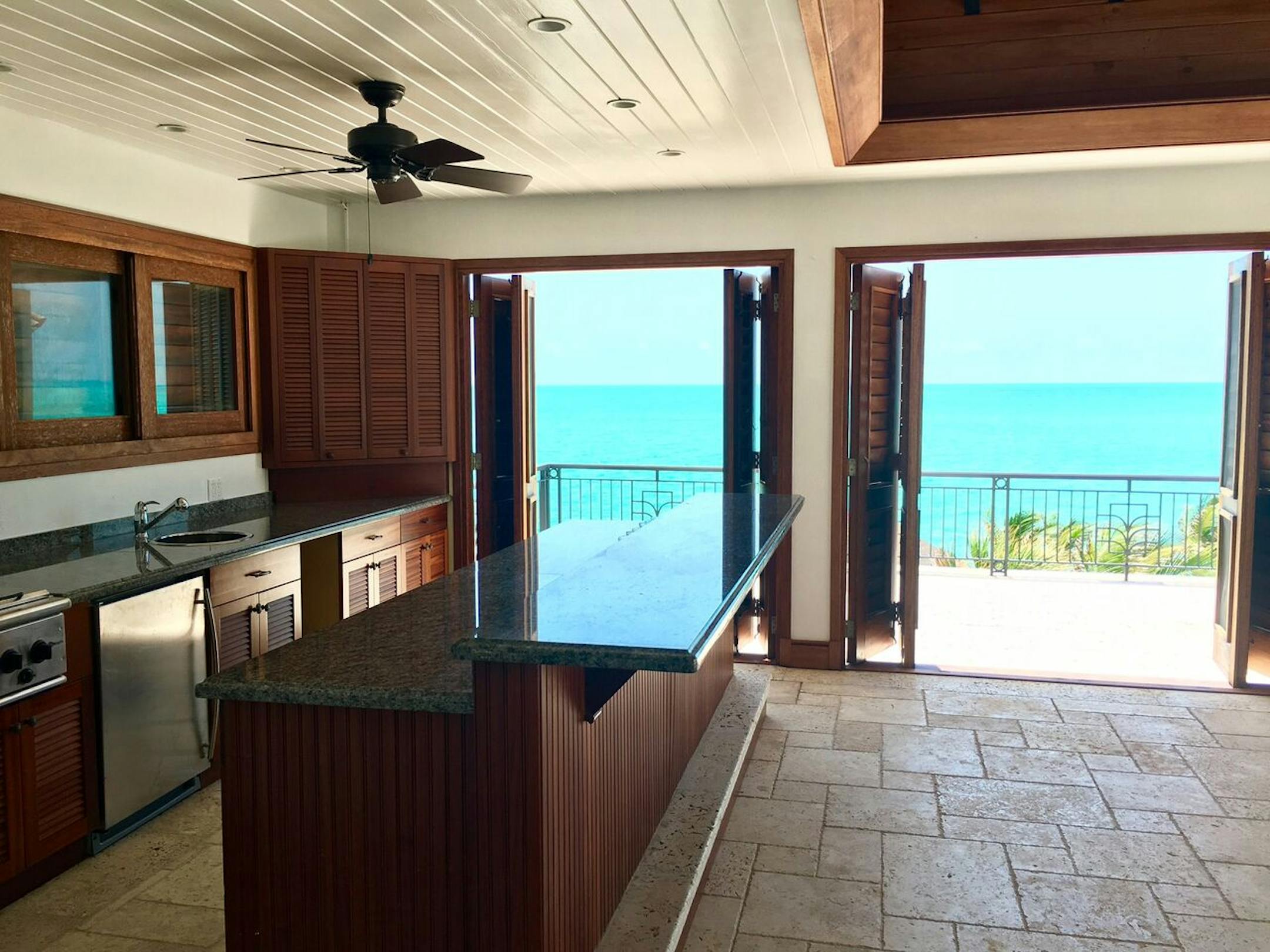 The kitchen in Prince's villa in the Turks and Caicos.