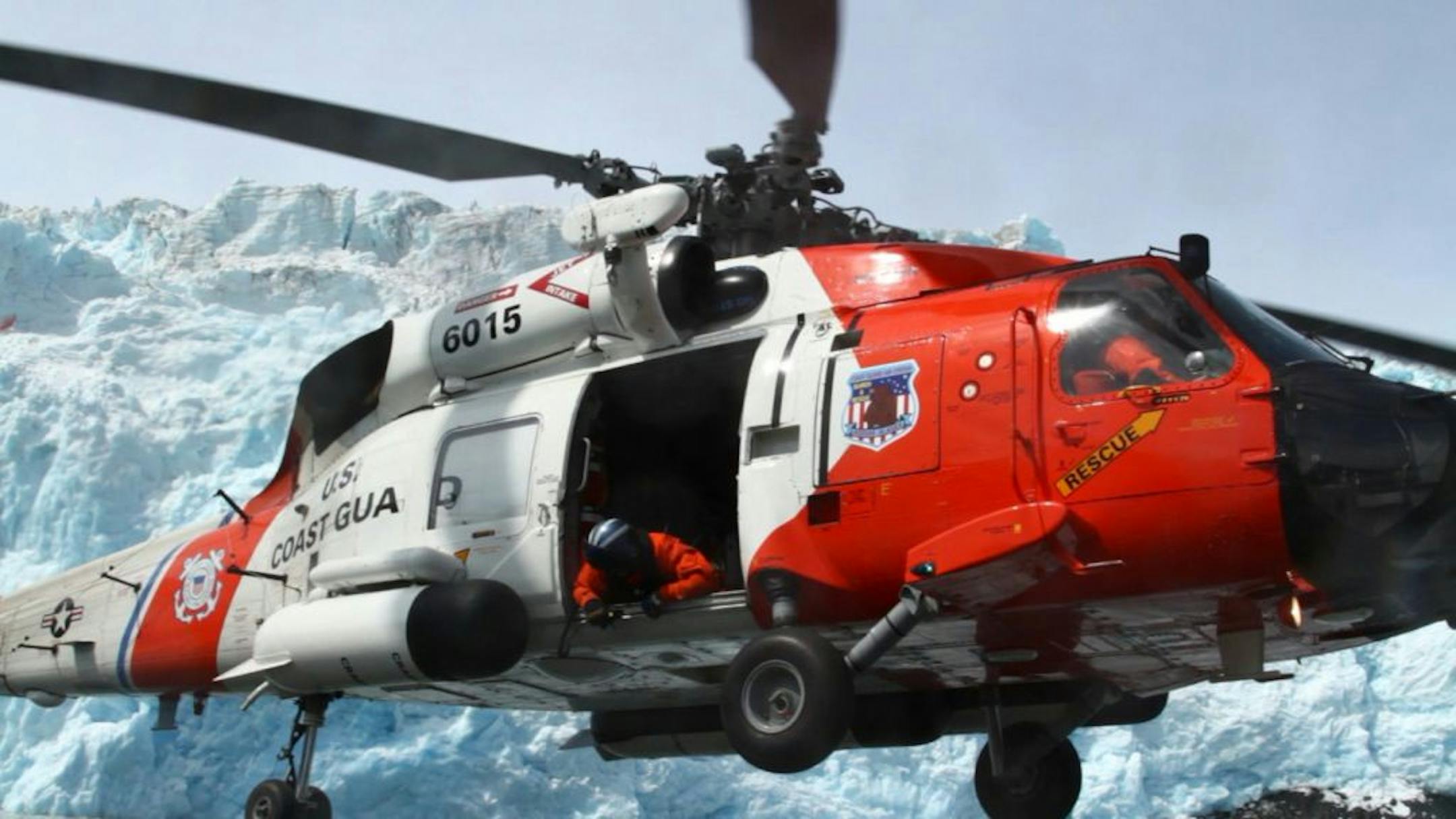 A U.S. Coast Guard HH-60 Jayhawk helicopter of the type regularly used for rescue missions in Kodiak, Alaska.