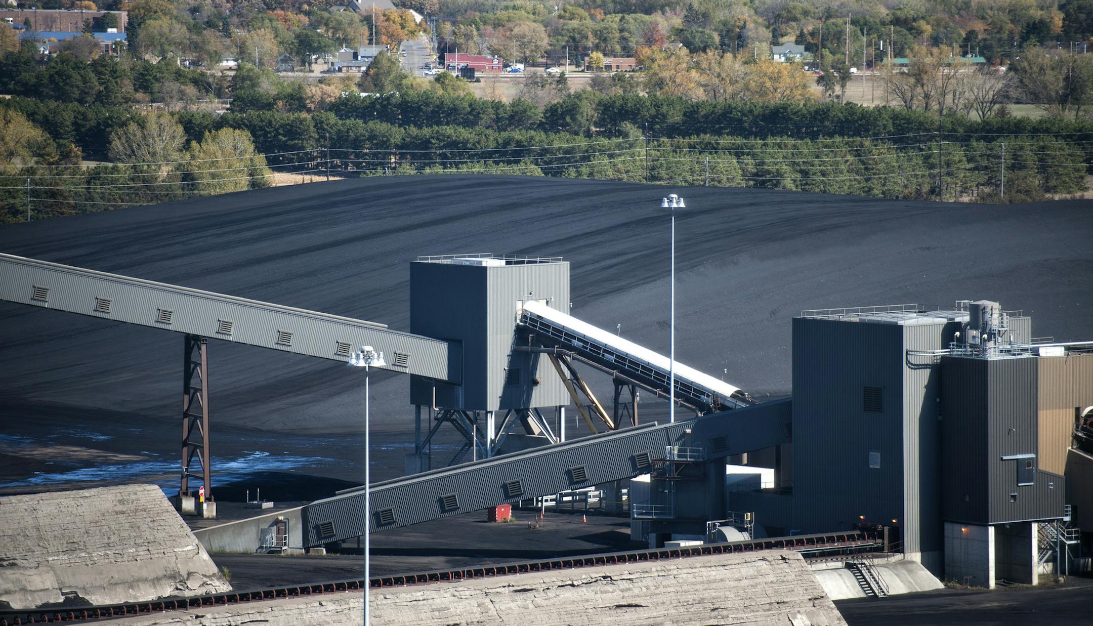 Stockpiled coal at Sherco. Excel Energy had an open house at the Sherburne County Generating Plant (Sherco) in Becker, Minnesota, Tuesday, October 2, 2012 Last November Unit 3 of the coal-fired plant had a catastrophic failure taking the plant offline. ] GLEN STUBBE * gstubbe@startribune.com