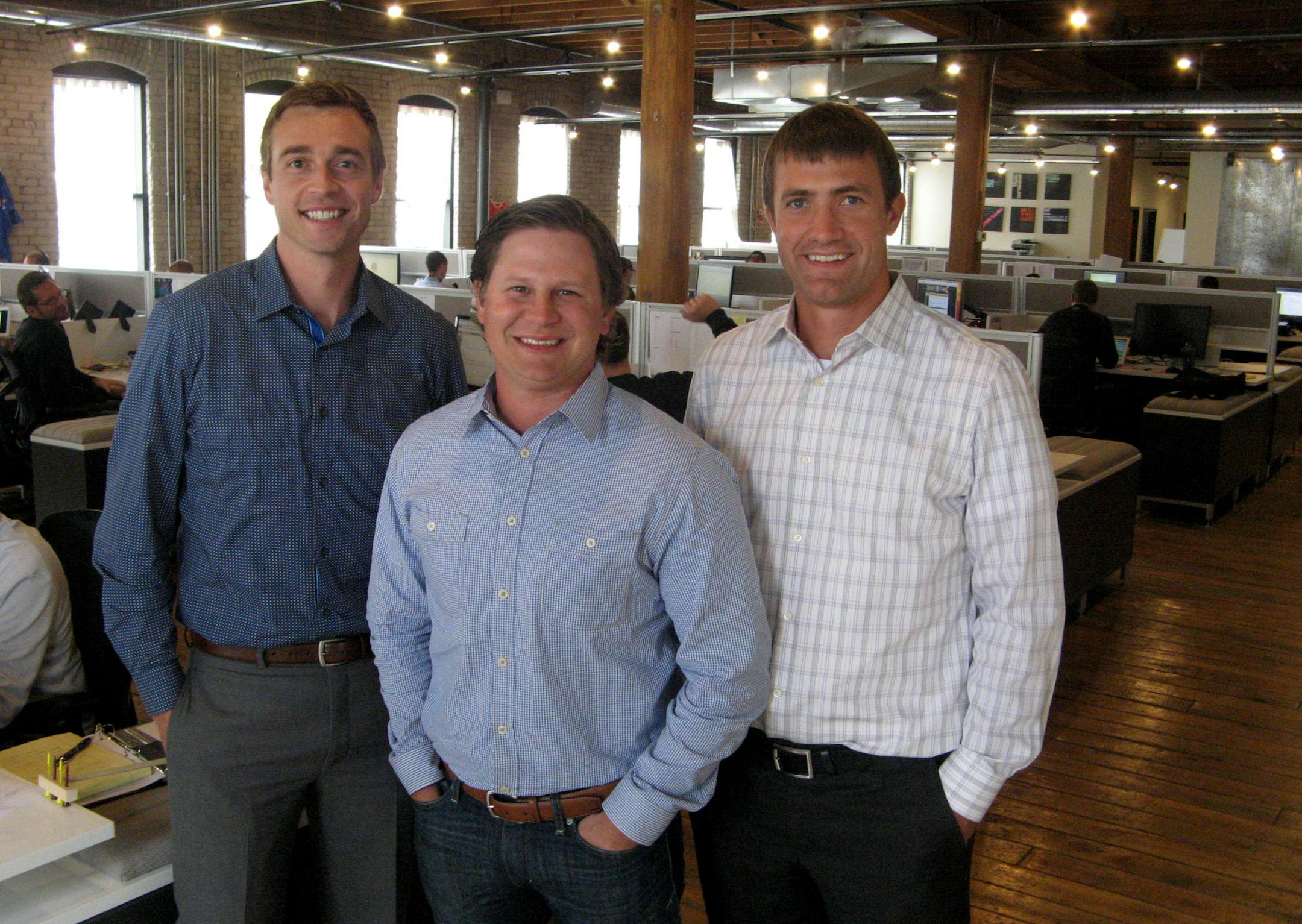 SportEngine founders Carson Kipfer (left), Justin Kaufenberg (center) and Greg Blasko,