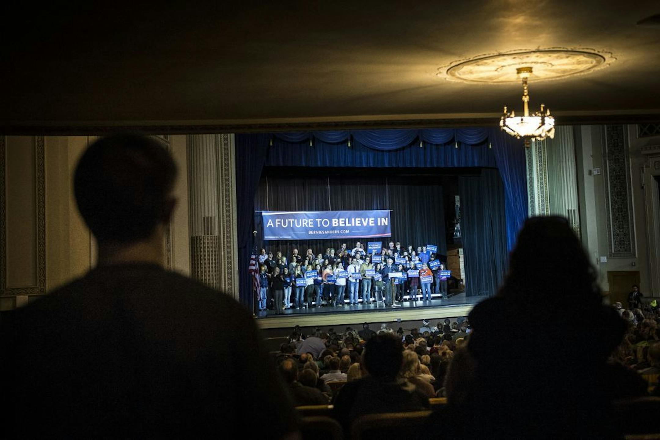 Democratic presidential candidate Bernie Sanders spoke to supporters at Hibbing High School Friday morning.