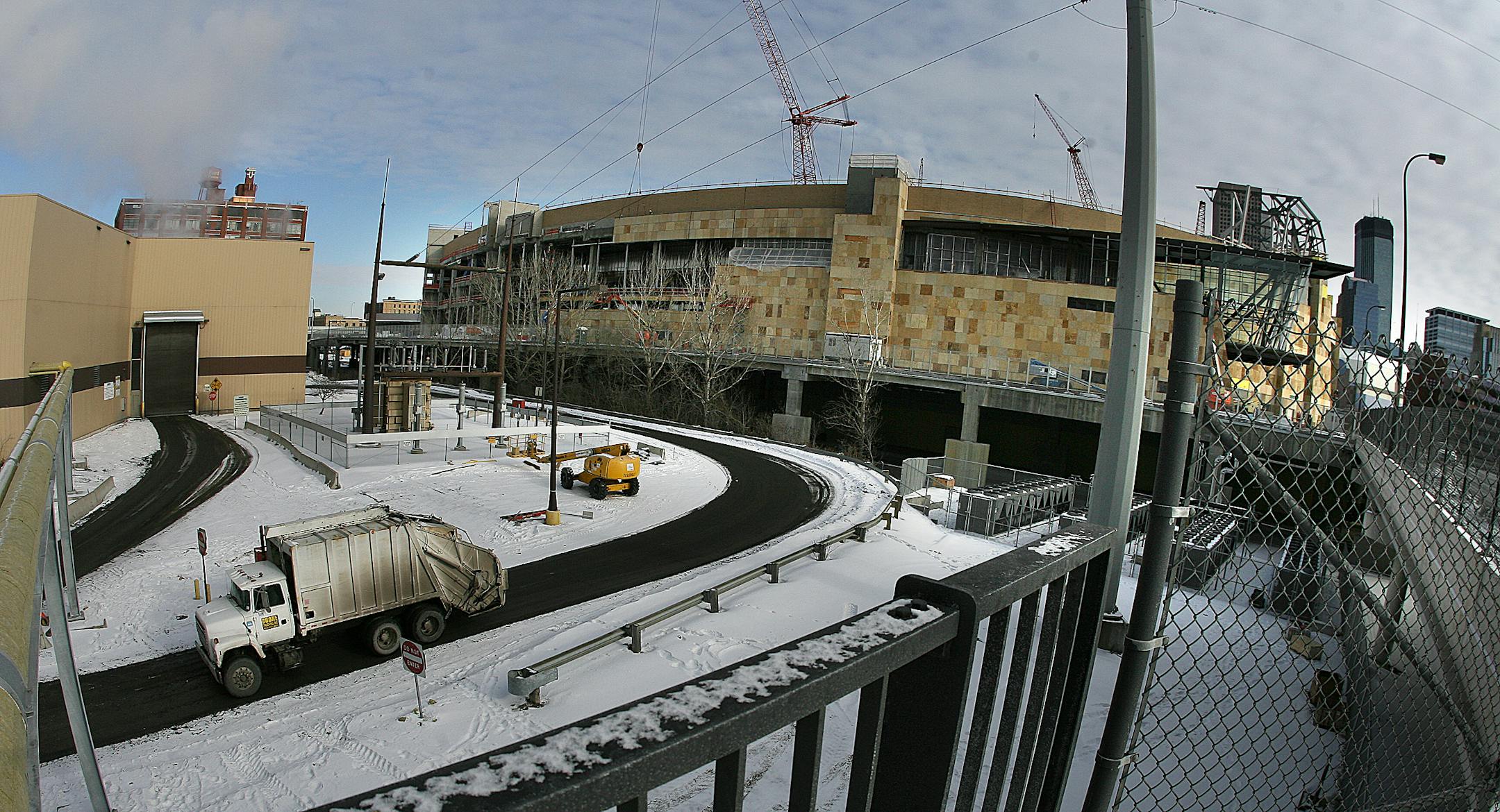 A truck left the Hennepin Energy Recovery Center near the new Twins ballpark along N. 7th Street near 5th Avenue.