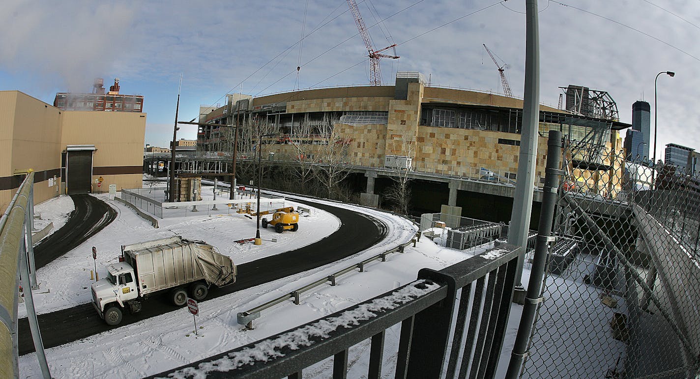 A truck left the Hennepin Energy Recovery Center near the new Twins ballpark along N. 7th Street near 5th Avenue.