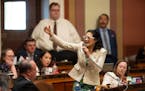 María Isa Pérez-Vega, DFL, 65B, St. Paul spoke in support of the Health and Human Services finance bill on the floor of the house Monday evening. Th