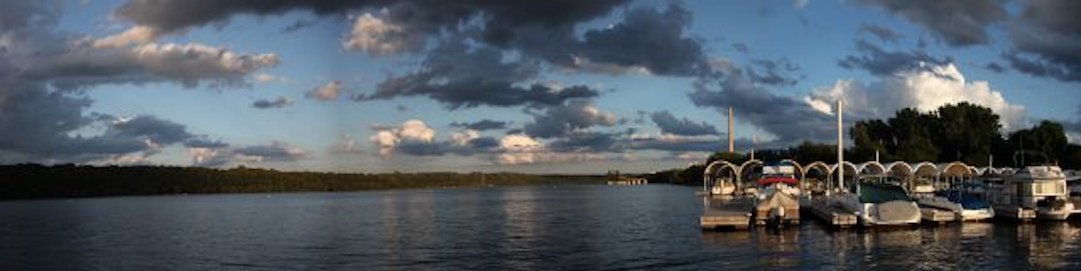 The proposed bridge over the St. Croix River would cross just south of the Sunnyside Marina (right) in Oak Park Heights. A lawsuit to stop the project hinges on the St. Croix's protection under the federal Wild and Scenic Rivers Act.