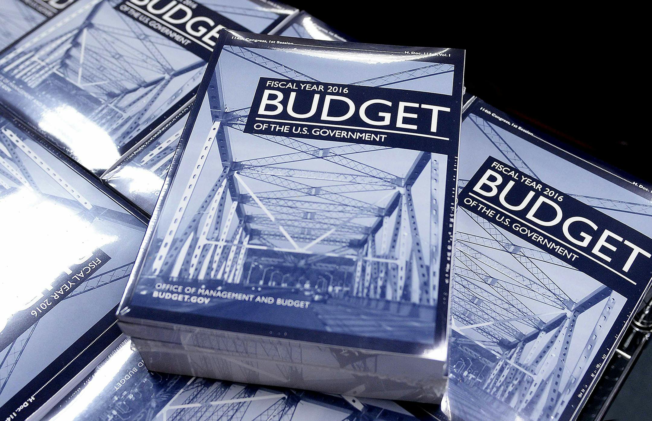 Copies of U.S. President Barack Obama's Fiscal Year 2016 Budget sit on a table at the Senate Budget Committee room on Feb. 2, 2015 in Washington, D.C. (Olivier Douiery/Abaca Press/TNS) ORG XMIT: 1163420 ORG XMIT: MIN1502082314040696