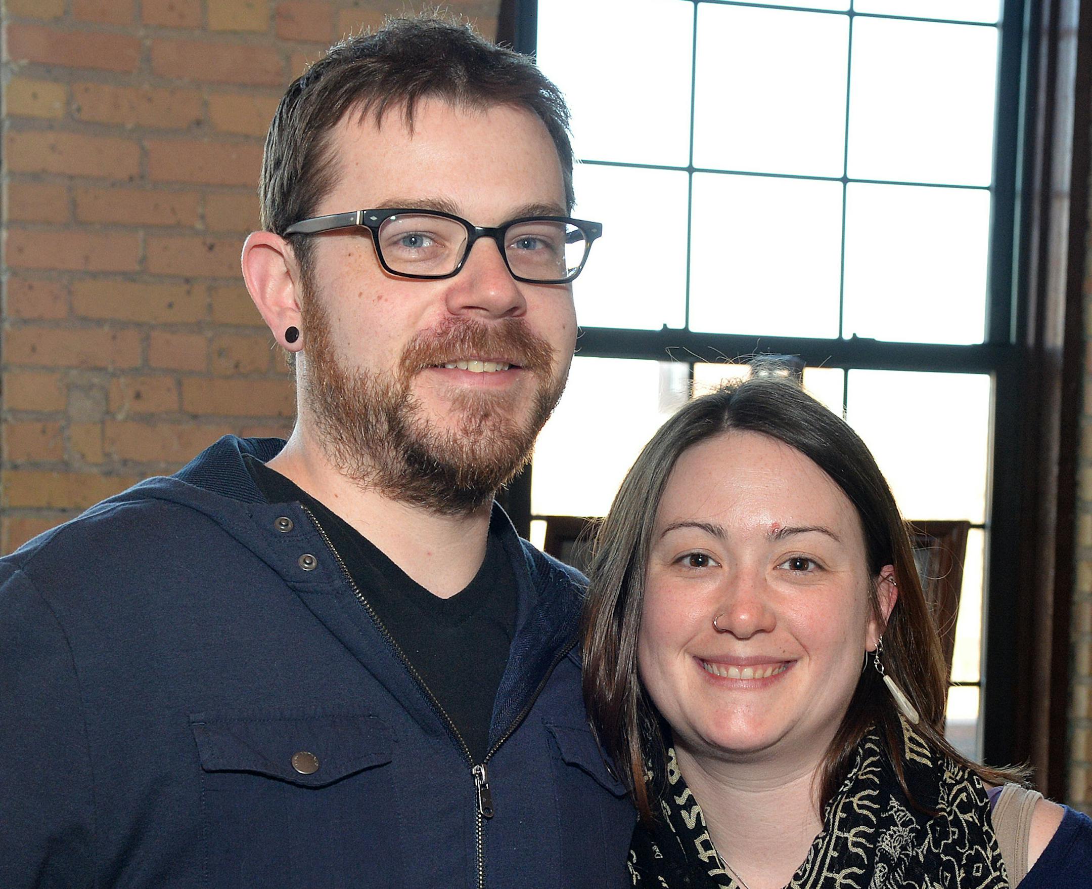 From left, Kyle Burnham and Catherine Grumley.