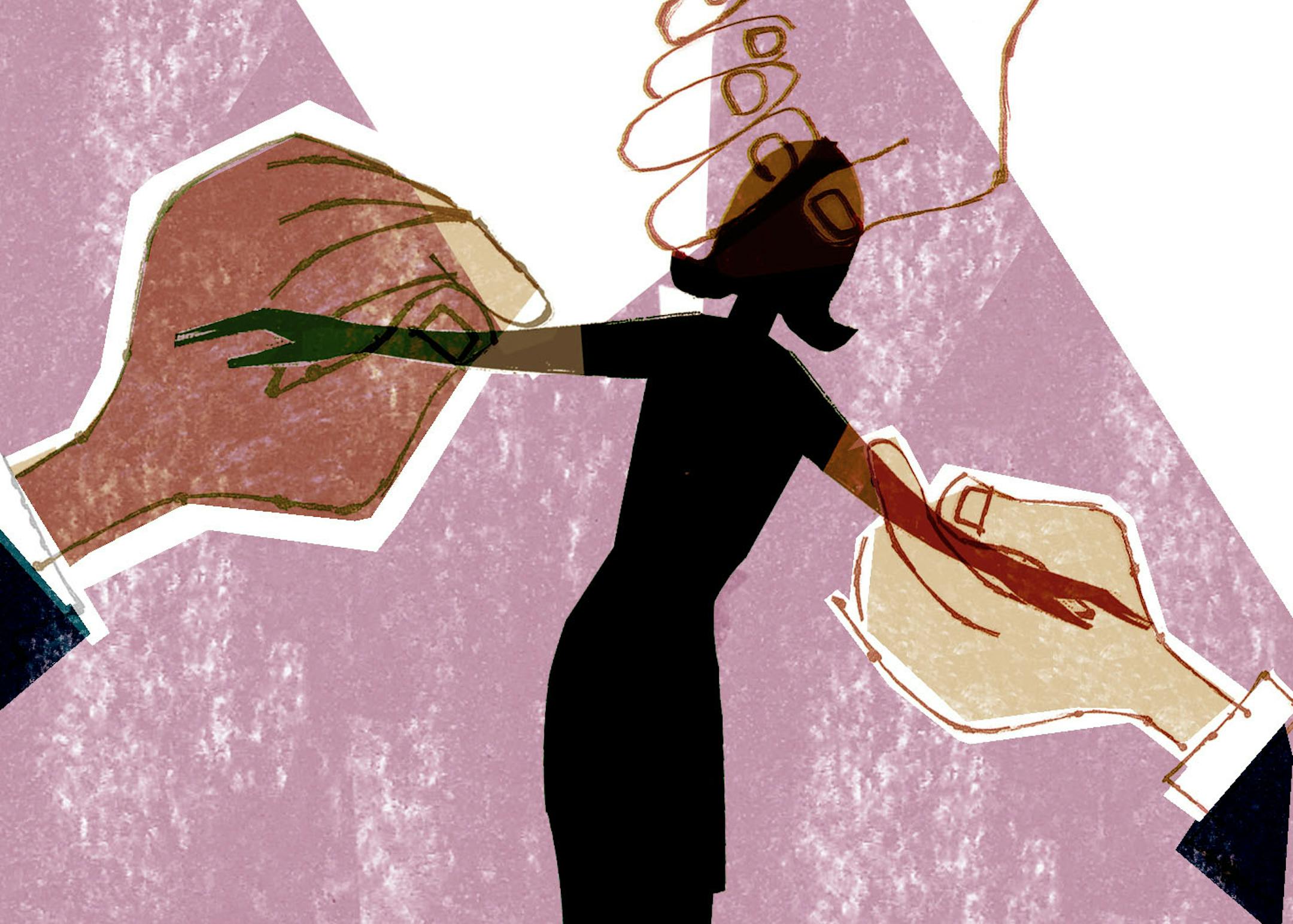 Illustration: The tug of war over women's rights.