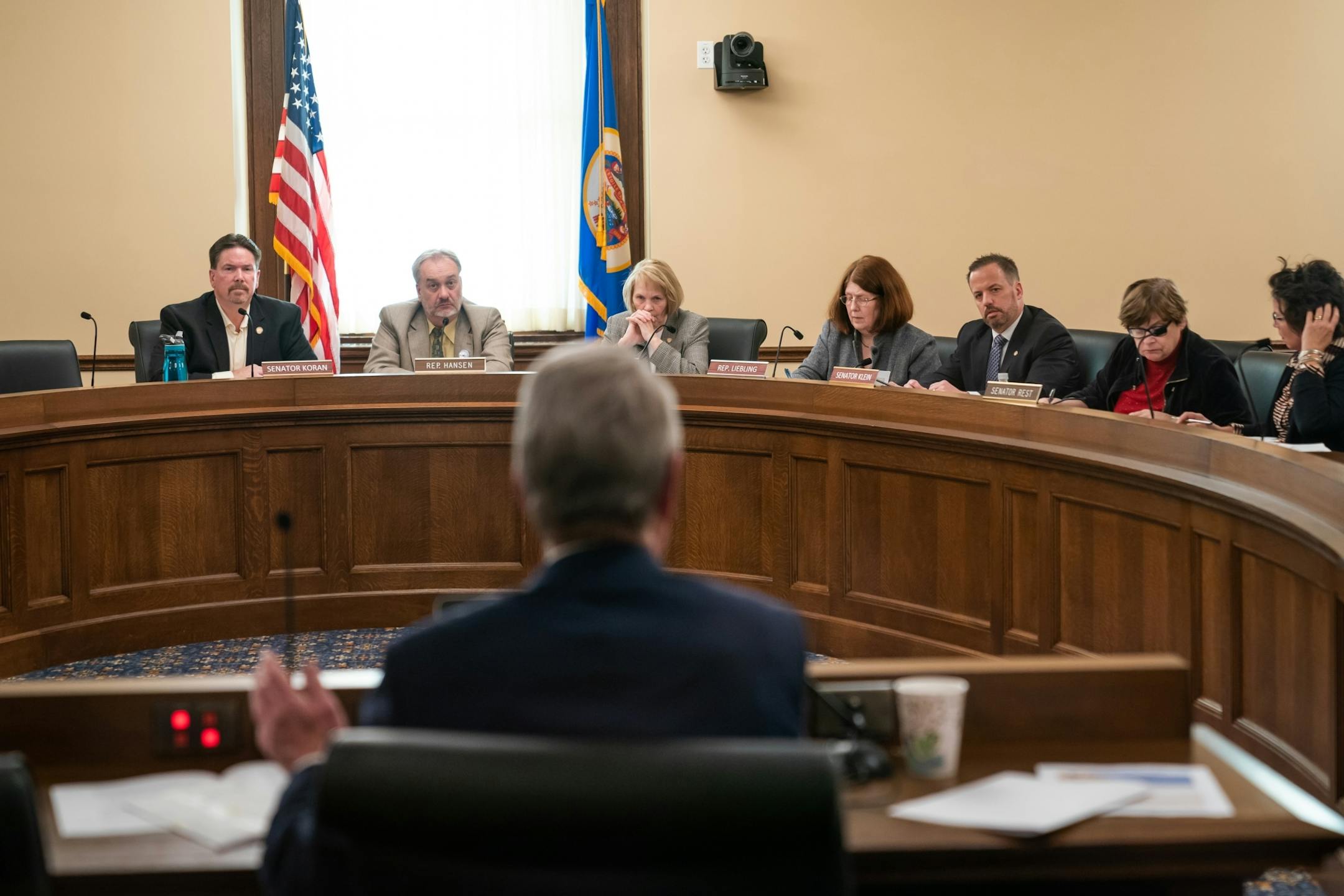Legislative Auditor James Nobles addressed members of the Legislative Audit Commission on the results of its investigation into Medicaid overpayments by the state Department of Human Services (DHS) to Indian bands for opioid addiction treatment.