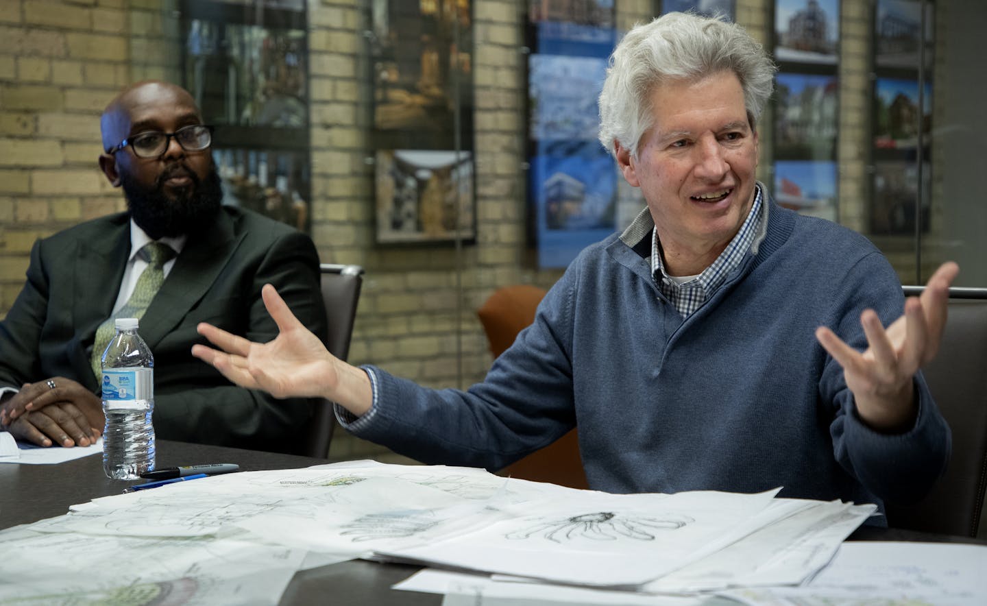 Dean Dovolis Right CEO of DJR Architecture spoke about a project in Djibouti. Diraneh Robleh pictured on left. ] CARLOS GONZALEZ &#xa5; cgonzalez@startribune.com &#xd0; Minneapolis, MN &#xd0; December 4, 2019, Minneapolis architecture firm DJR has been busy in the last year in the Twin Cities as it has designed numerous apartment complexes. However, a connection through the local East African community has led the firm to pursue its first international projects: designing the airport, agricultur