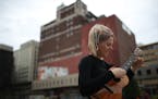 Ukulele instrumentalist Marlowe Teichman played at Central Station block during the lunch hour Wednesday August 9, 2017 in St. Paul, MN. ] JERRY HOLT 