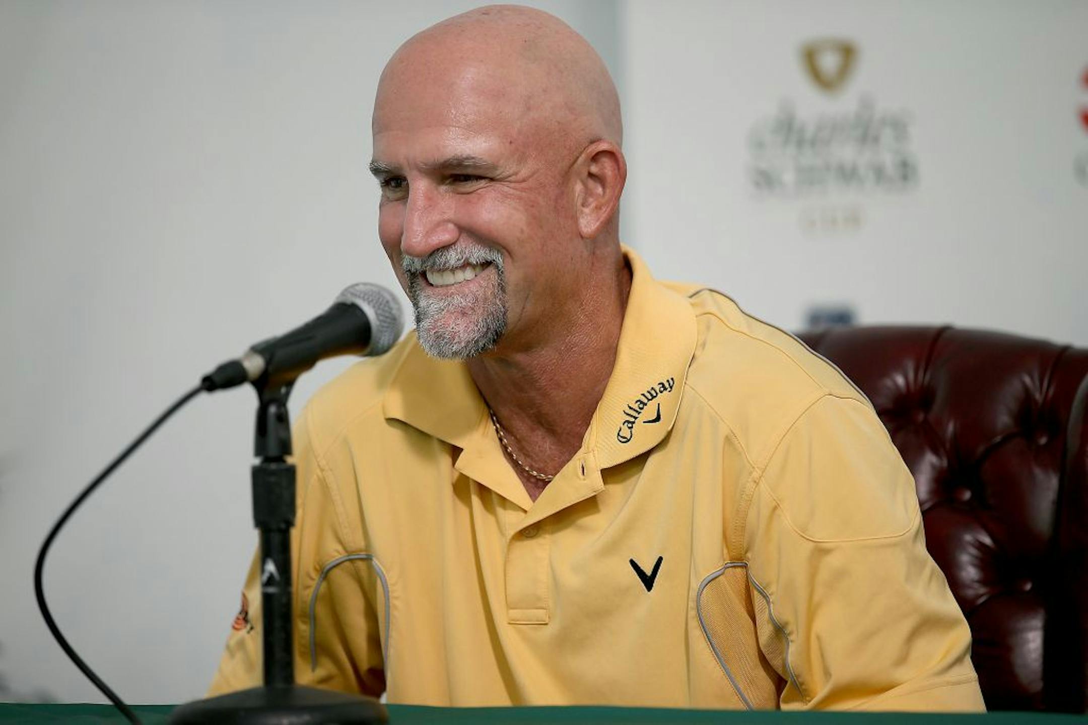 Marco Dawson was all smiles after finishing with a score of 63 during the first round of the 3M Championship Friday in Blaine.