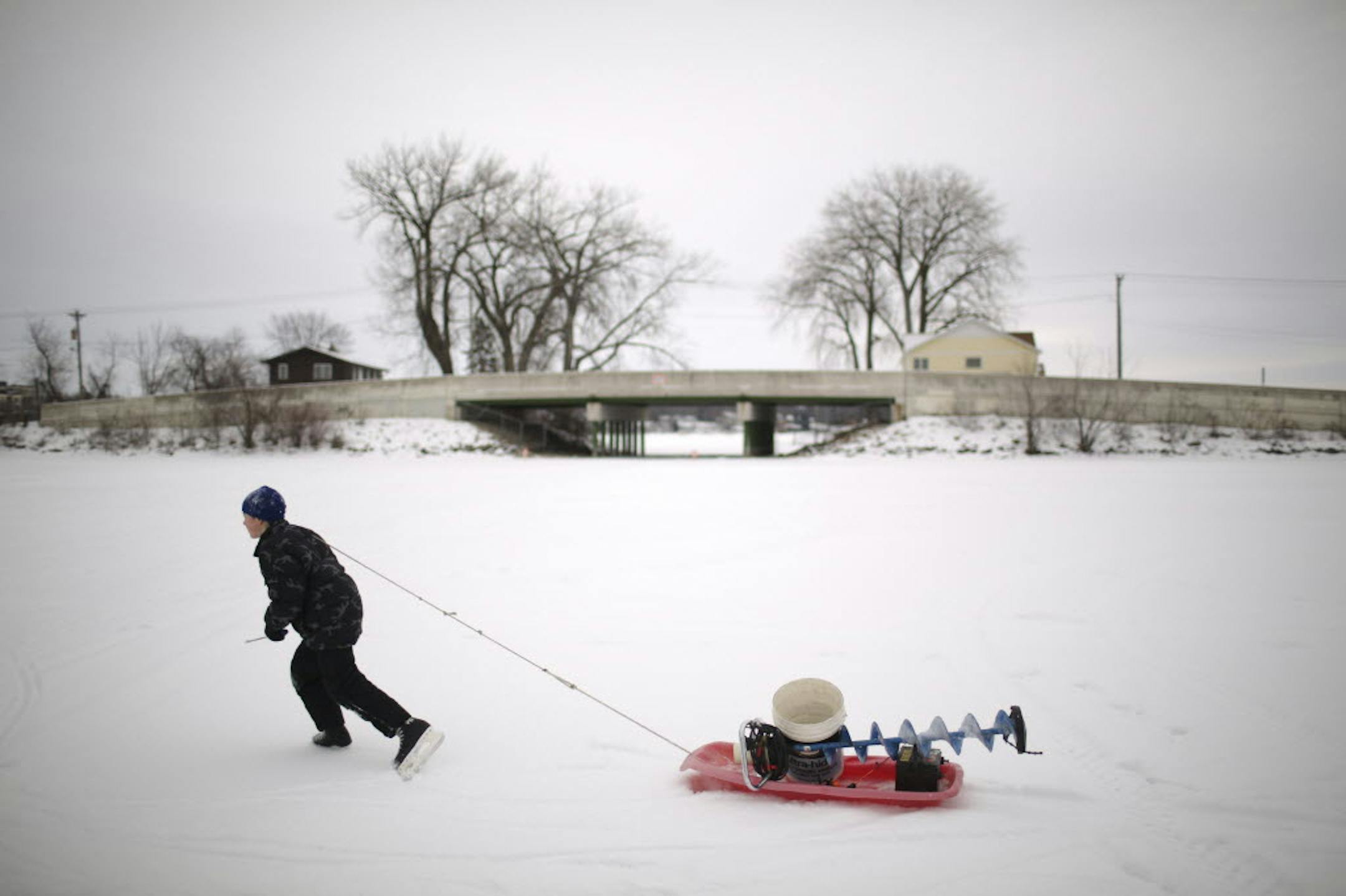An iced over Lake Minnetonka.