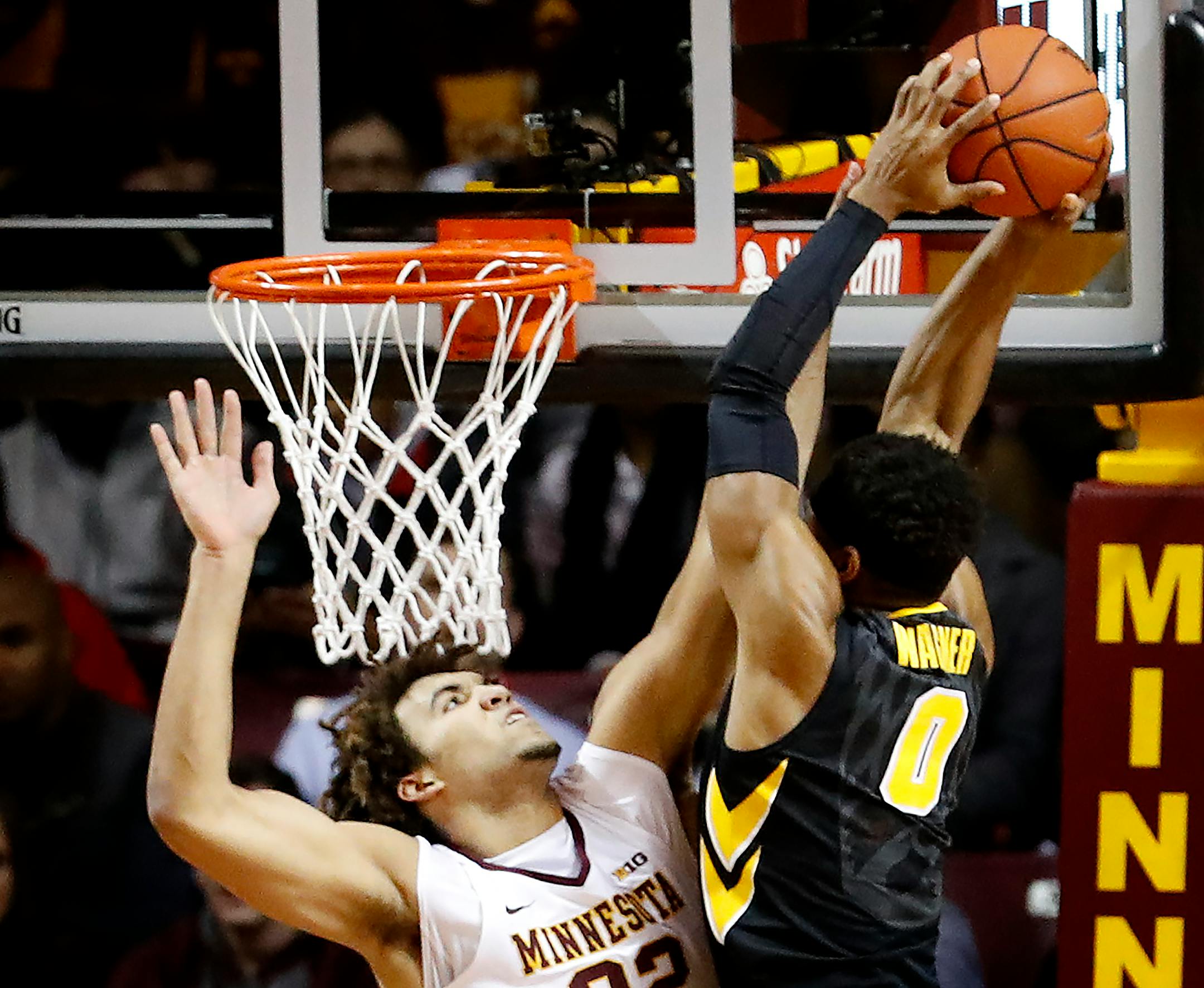 Reggie Lynch (22) blocked a shot by Ahmad Wagner
