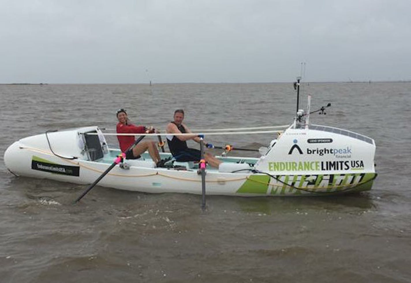 Erin Hammer, left, and Ryan Foss have trained on the water in the Gulf of Mexico.