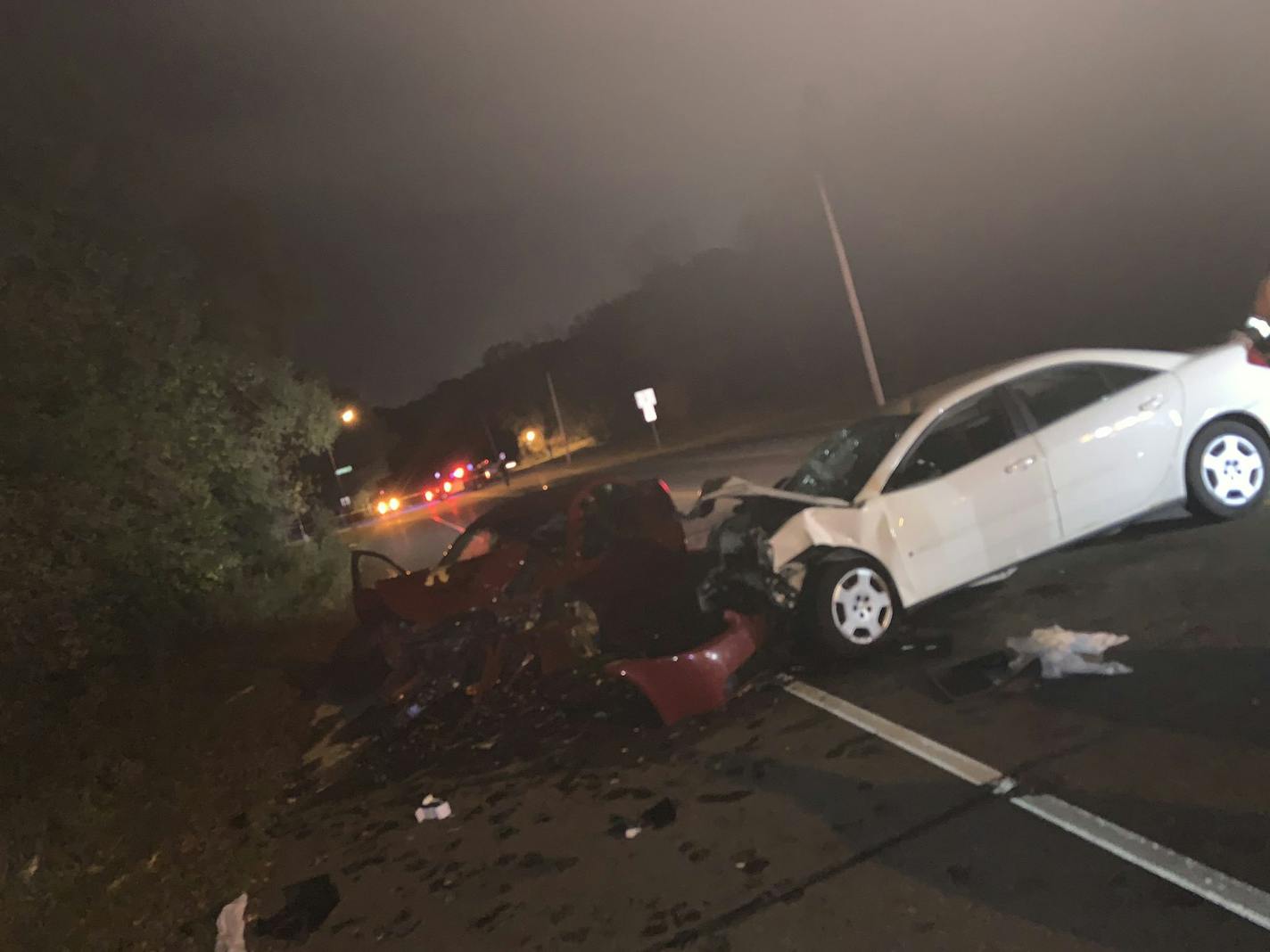 St. Paul Police Department photo: One person died and several others were injured Thursday night in a two-vehicle crash on Lower Afton Road in St. Paul.