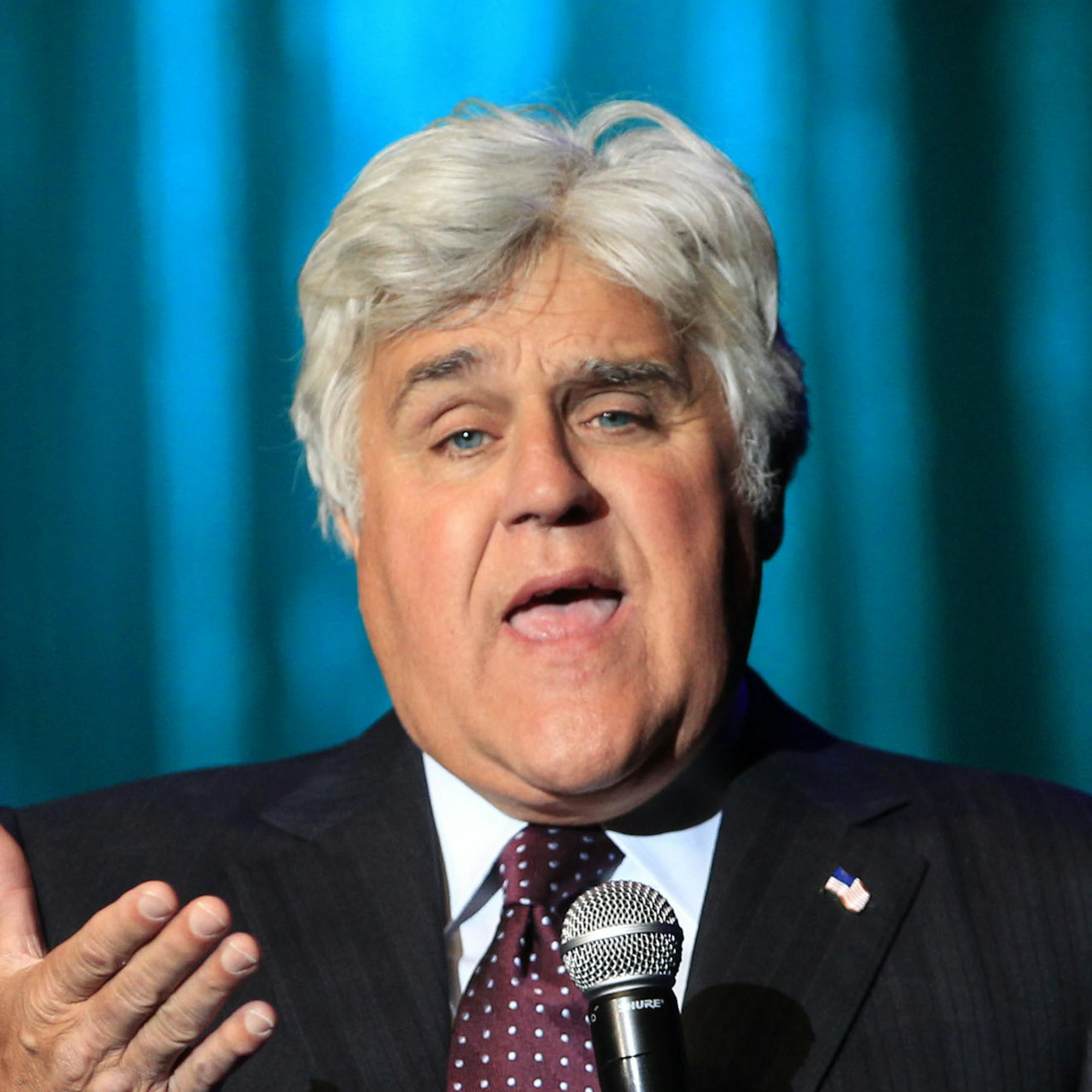 Jay Leno performs at the Seneca Niagara Casino Events Center in Niagara Falls, N.Y., on, Saturday, April 5, 2014. (AP Photo/The Buffalo News, Harry Scull Jr.) TV OUT; MAGS OUT; MANDATORY CREDIT; BATAVIA DAILY NEWS OUT; DUNKIRK OBSERVER OUT; JAMESTOWN POST-JOURNAL OUT; LOCKPORT UNION-SUN JOURNAL OUT; NIAGARA GAZETTE OUT; OLEAN TIMES-HERALD OUT; SALAMANCA PRESS OUT; TONAWANDA NEWS OUT (REV-SHARE)