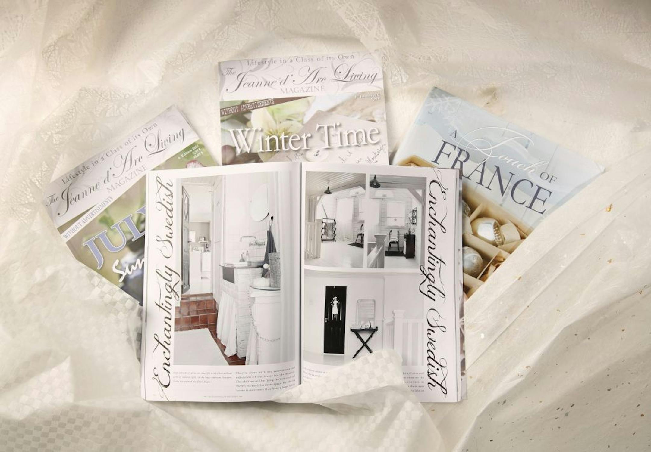 Jeanne d'Arc Living, based in Denmark, publishes magazines and books illustrating the French-Nordic style.