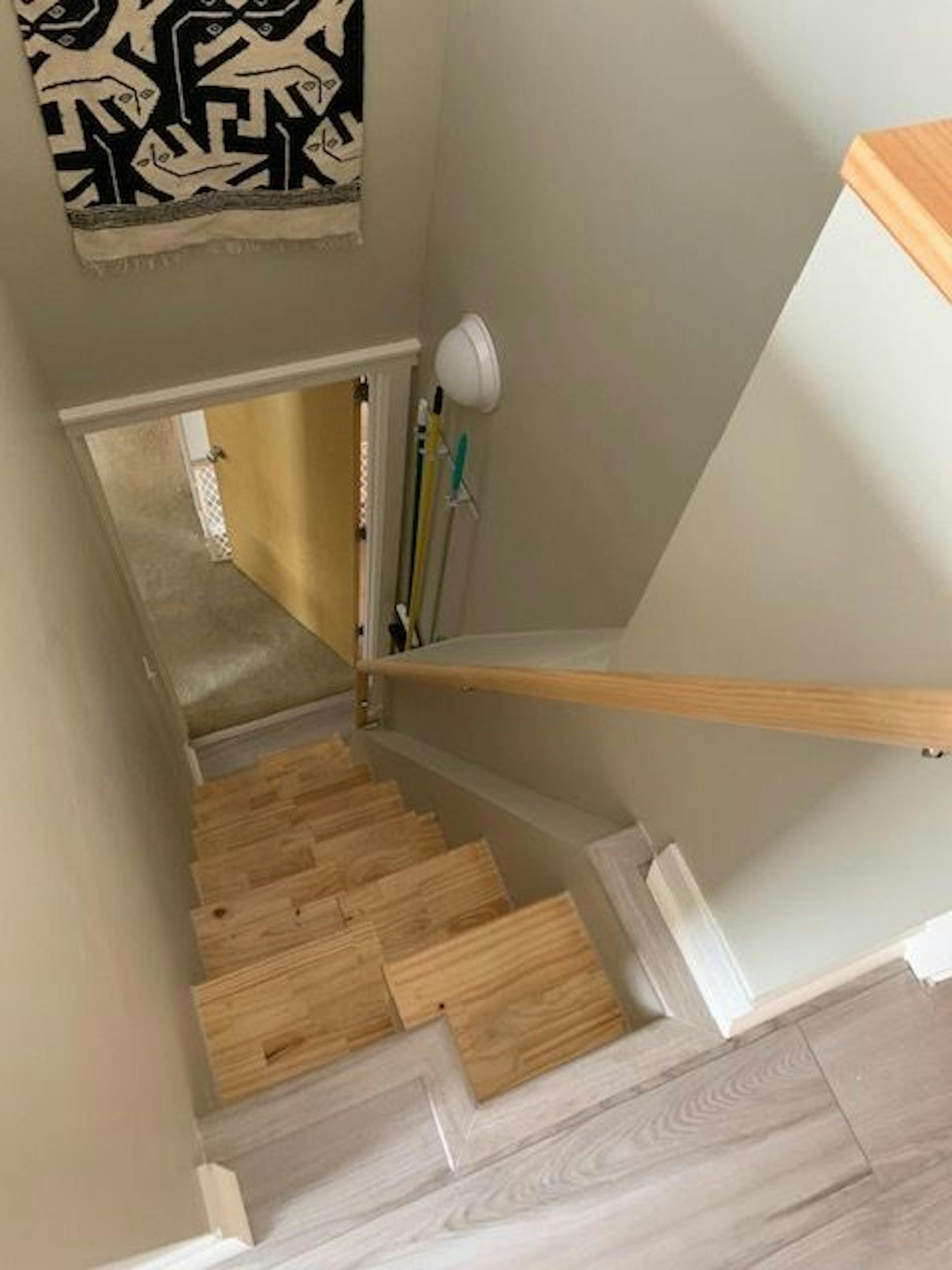 The view from the room down the staircase.