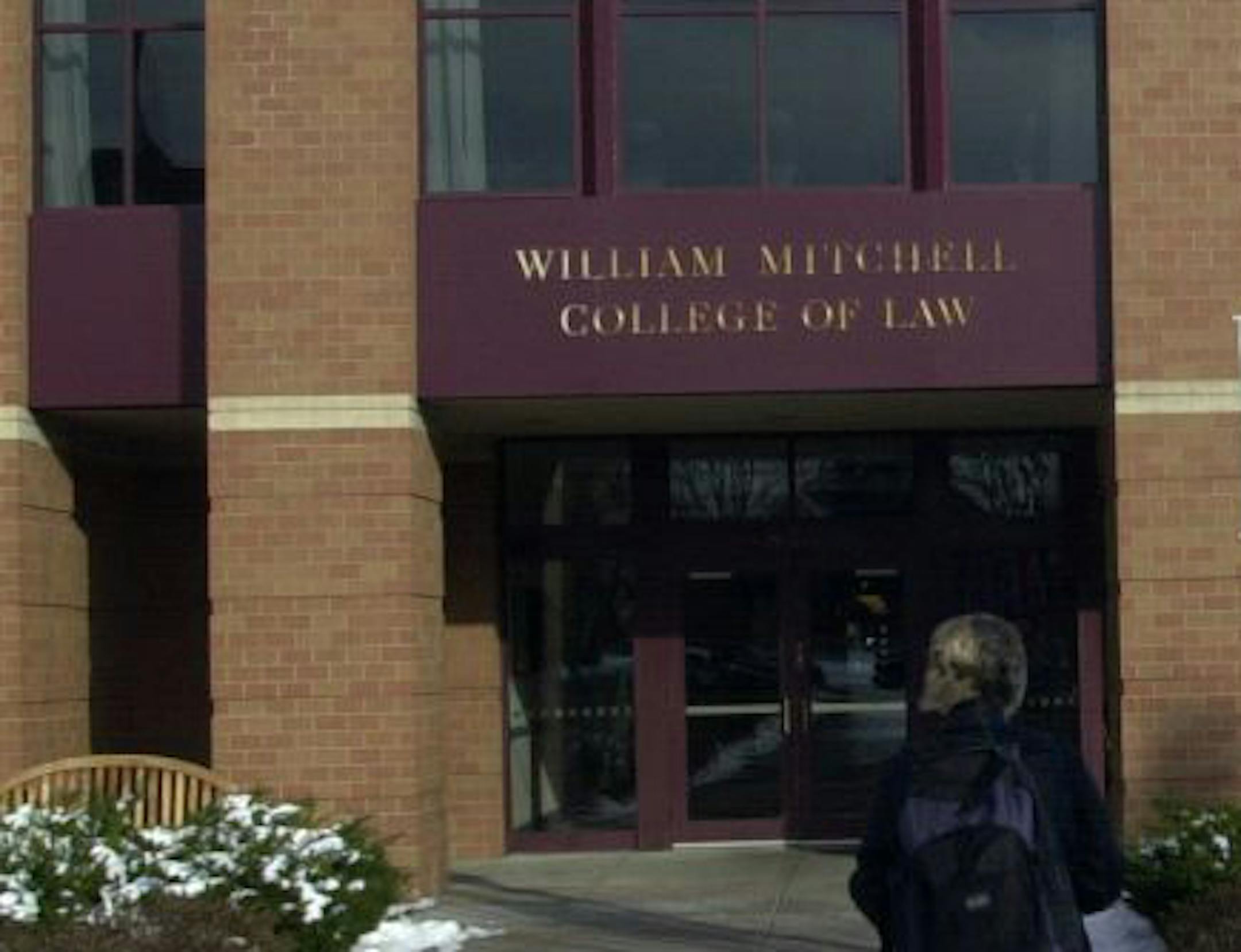 File photo of library entrance to William Mitchell College of Law.