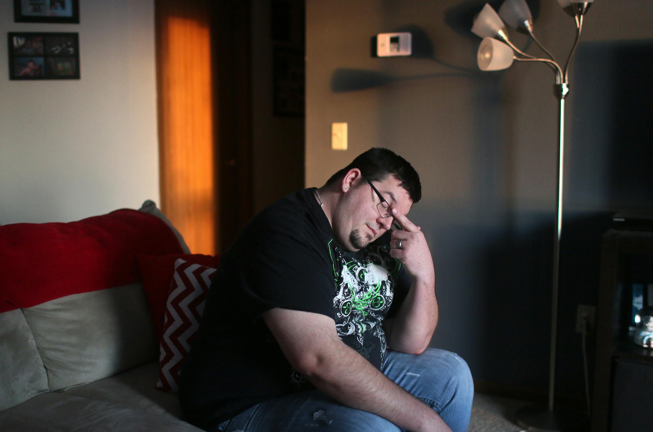 From his family's apartment Mark Pilman, 36, talks about how he and his finance have eked out a living on stagnant, low paying wages Thursday, Feb. 5, 2015, in Coon Rapids, MN.](DAVID JOLES/STARTRIBUNE)djoles@startribune.com Mark Pilman, 36, has been working in warehouse jobs ‚Äì packing, inventory control, operating a forklift ‚Äì since 1997. Lately he‚Äôs been doing temporary jobs, and the pay is $10.75 per hour. In all his years working in va