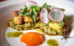Pajarito, a new contemporary Mexican restaurant and bar in St. Paul co-owned by Tyge Nelson and Stephan Hesse. They are also co-chefs. food, Grilled O
