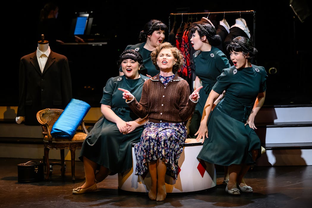 From left, clockwise: Morgan Kempton, Suzie Juul, Audrey Mojica and Kelsey Angel Baehrens, who play the Kim Loo sisters, and Ann Michels, who portrays their mother, perform 