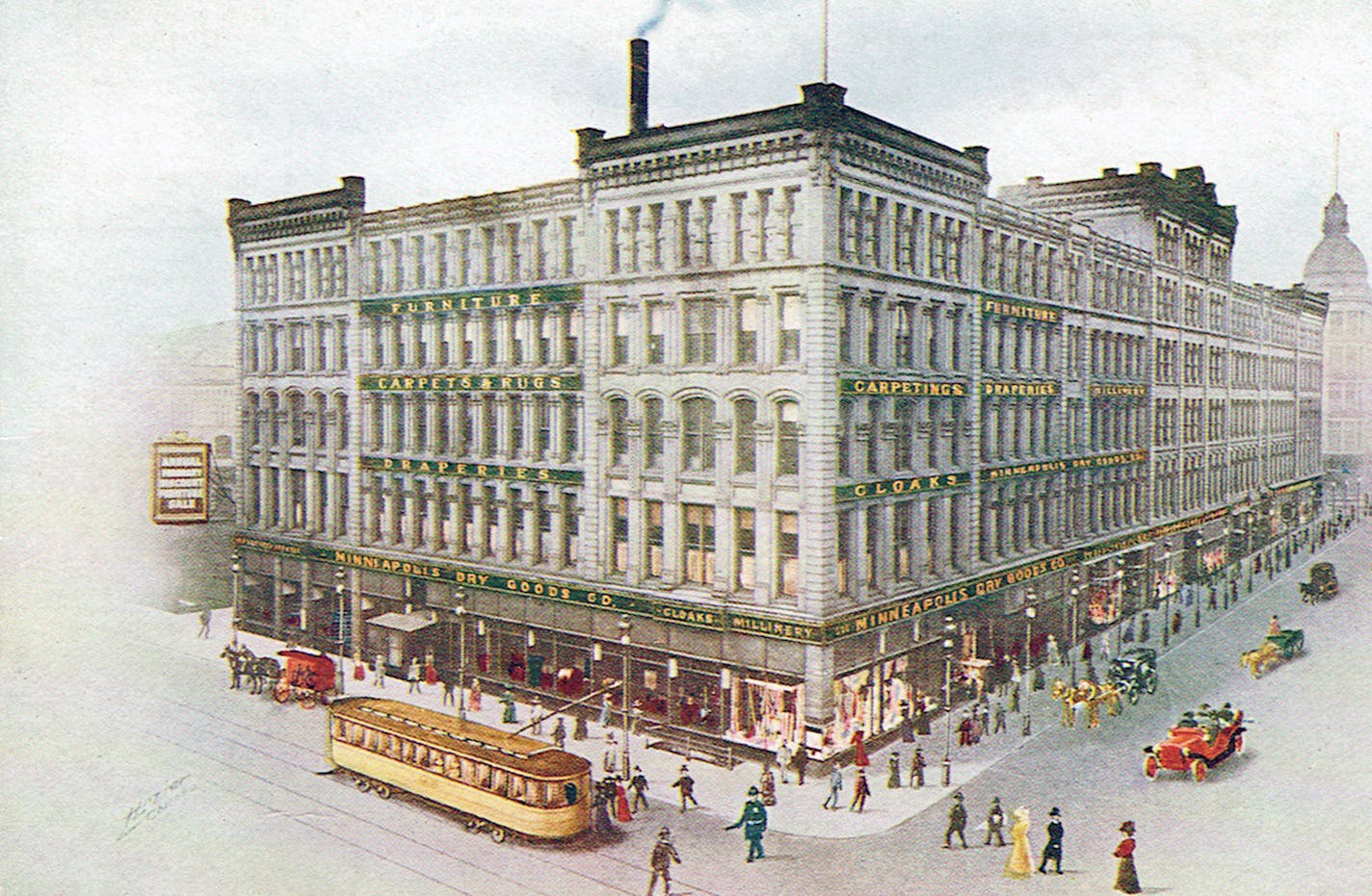 Image of the Syndicate Block from a vintage postcard.