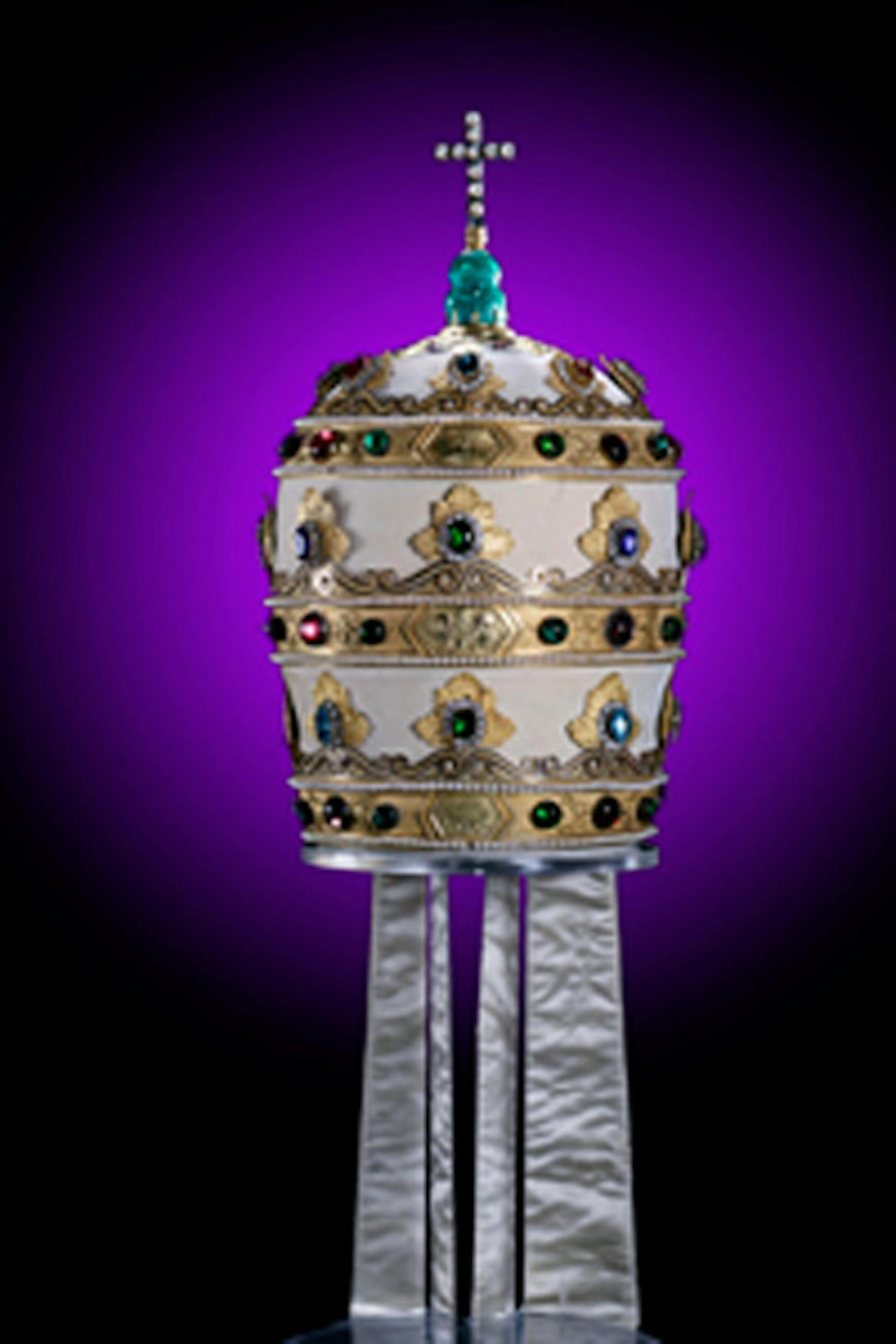 provided images Papal Tiara of Pius VII ( gift from Napolean Bonaparte)1804 accompanies Mary Abbe ' vatican0225'- exhibit of Vatican treasures coming to MN History Center