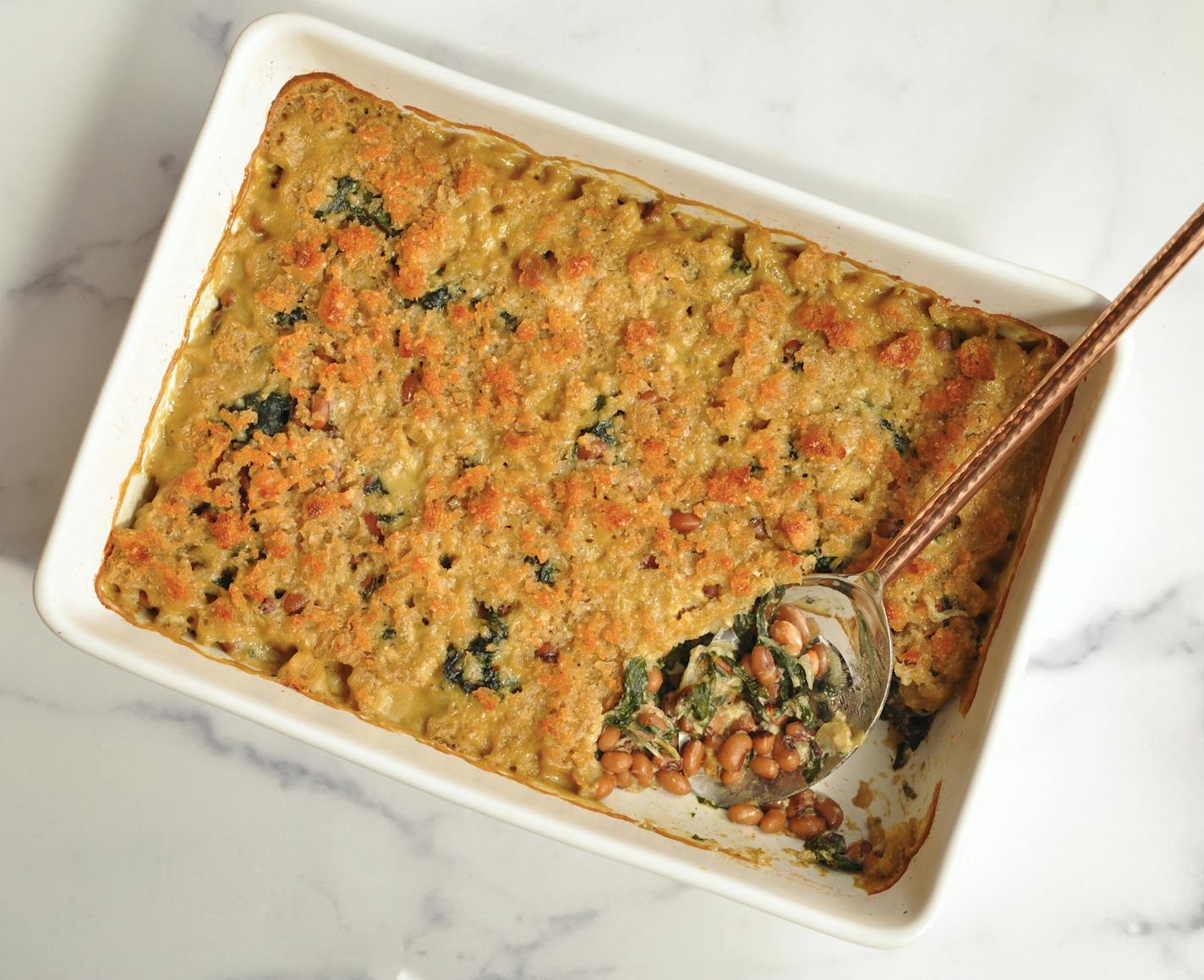 You're in luck if you're looking for a delicious way to combine black-eyed peas and greens for New Year's. This gratin does the trick. Recipe and photo by Meredith Deeds, Special to the Star Tribune