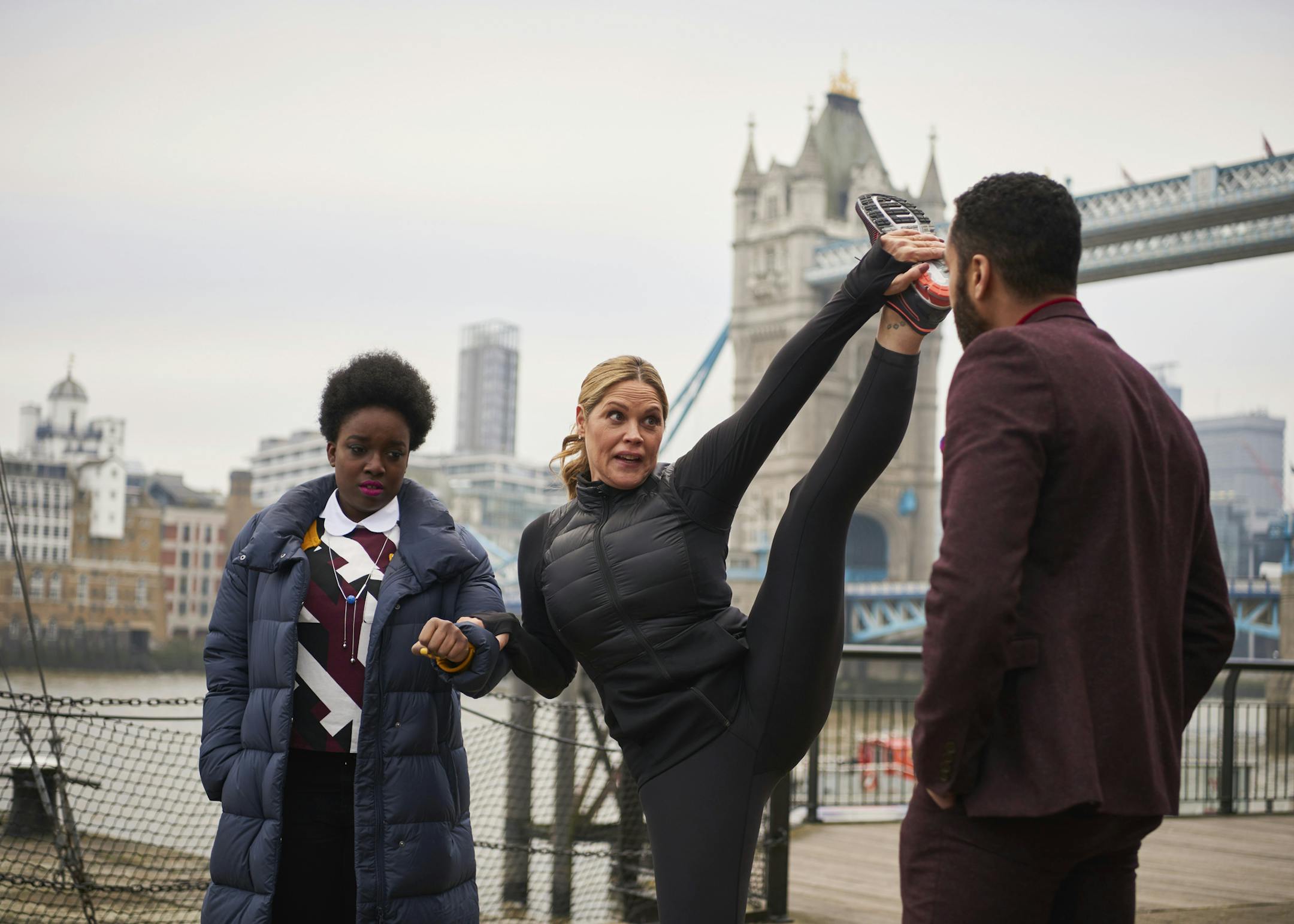 Lolly Adefope as Naomi, Mary McCormack as Casey, Samuel Anderson as Leon&#x2020;- Loaded _ Season 1, Episode 5 - Photo Credit: Kevin Baker/CH4/AMC