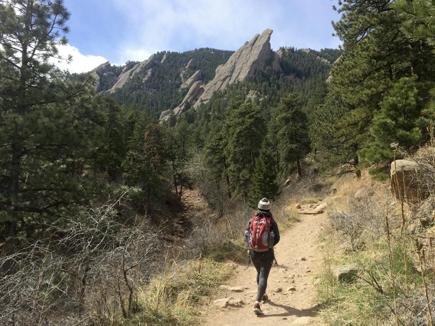 Hiking in Boulder's Flatirons range in March meant that few others shared the trail.