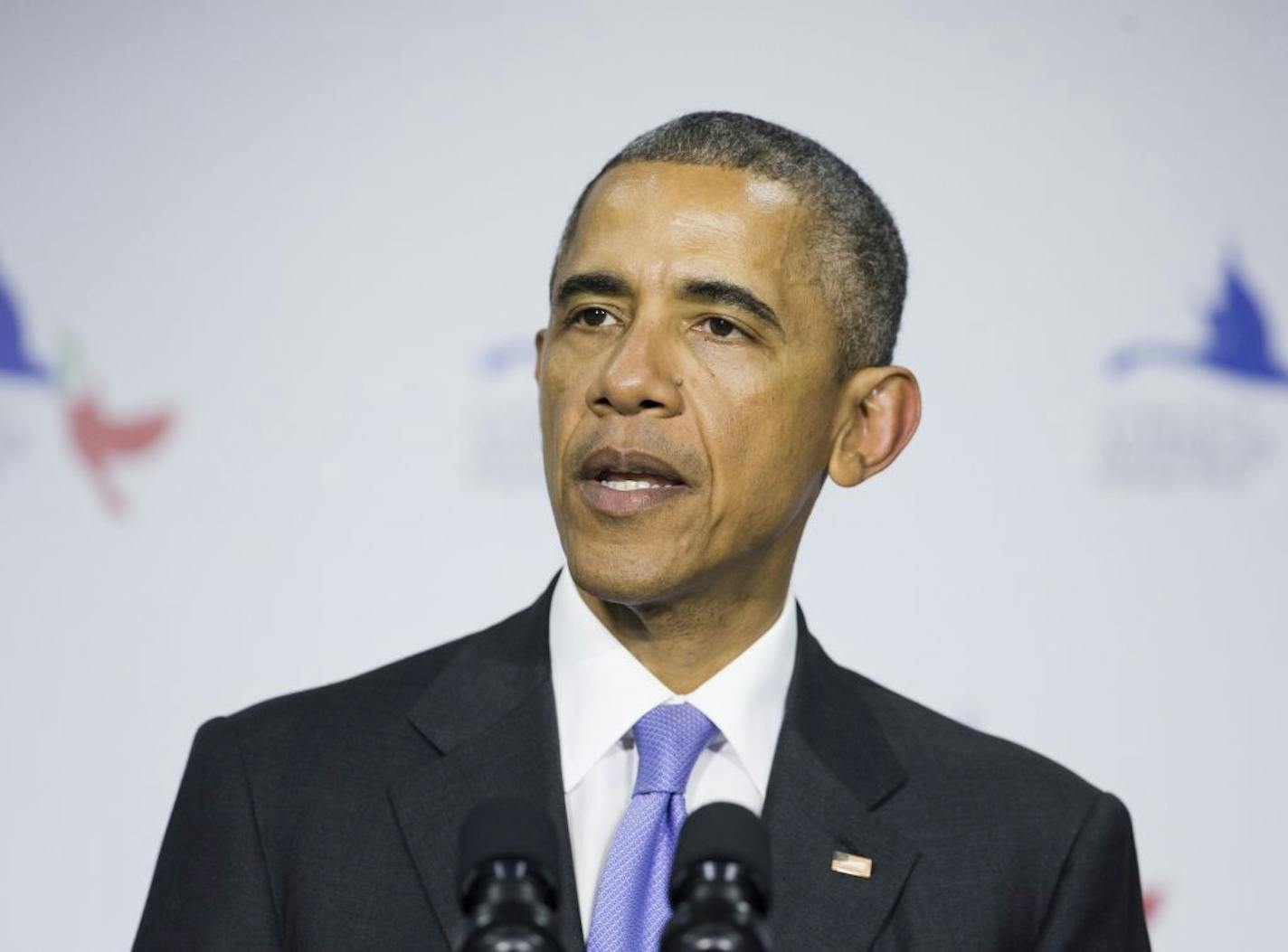 U.S. President Barack Obama speaks during his news conference at the Summit of the Americas in Panama City, Panama, Saturday, April 11, 2015.