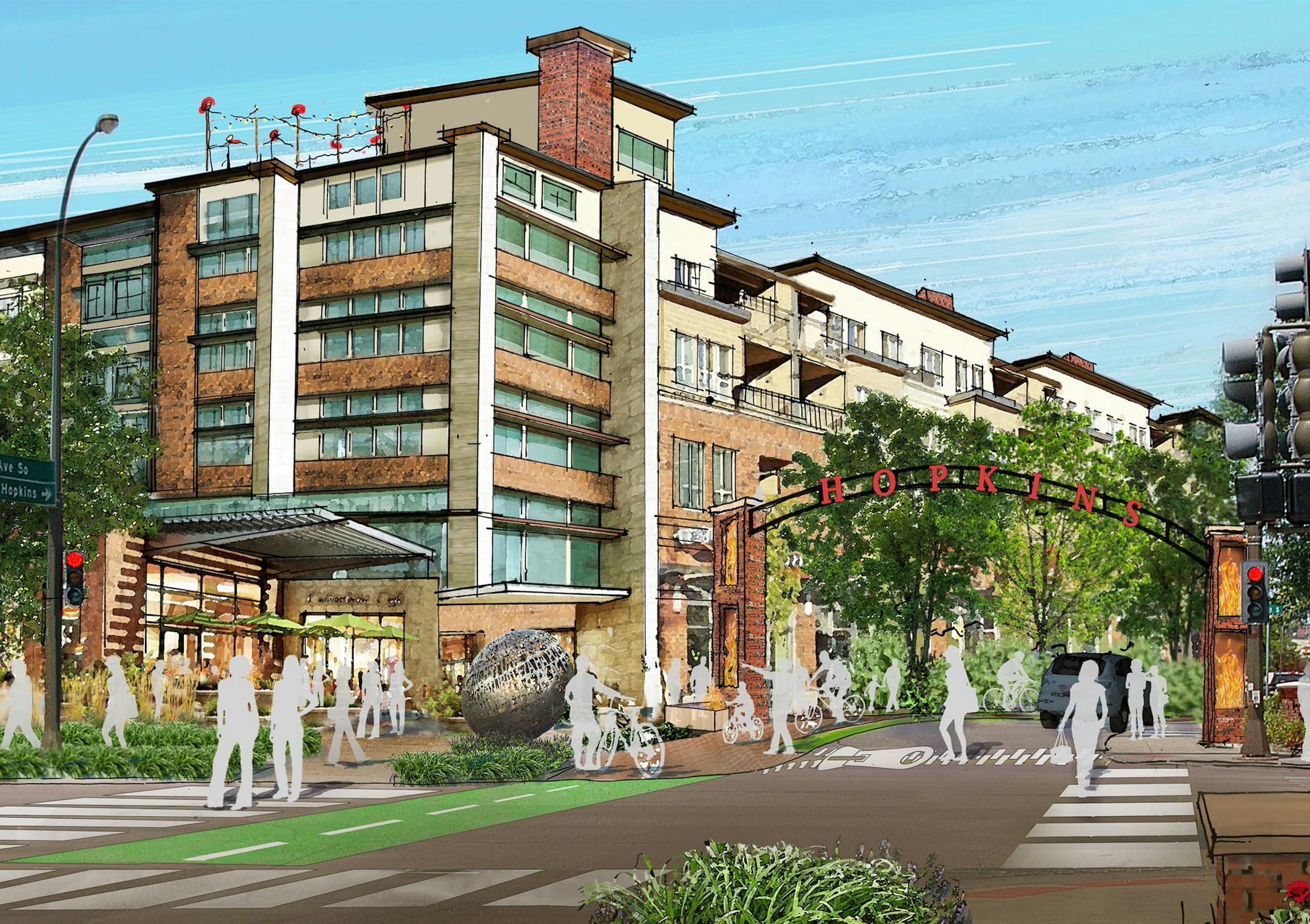 Johnson Building property, south perspective, Hopkins, Minn. "The Artery." June 2015. City of Hopkins