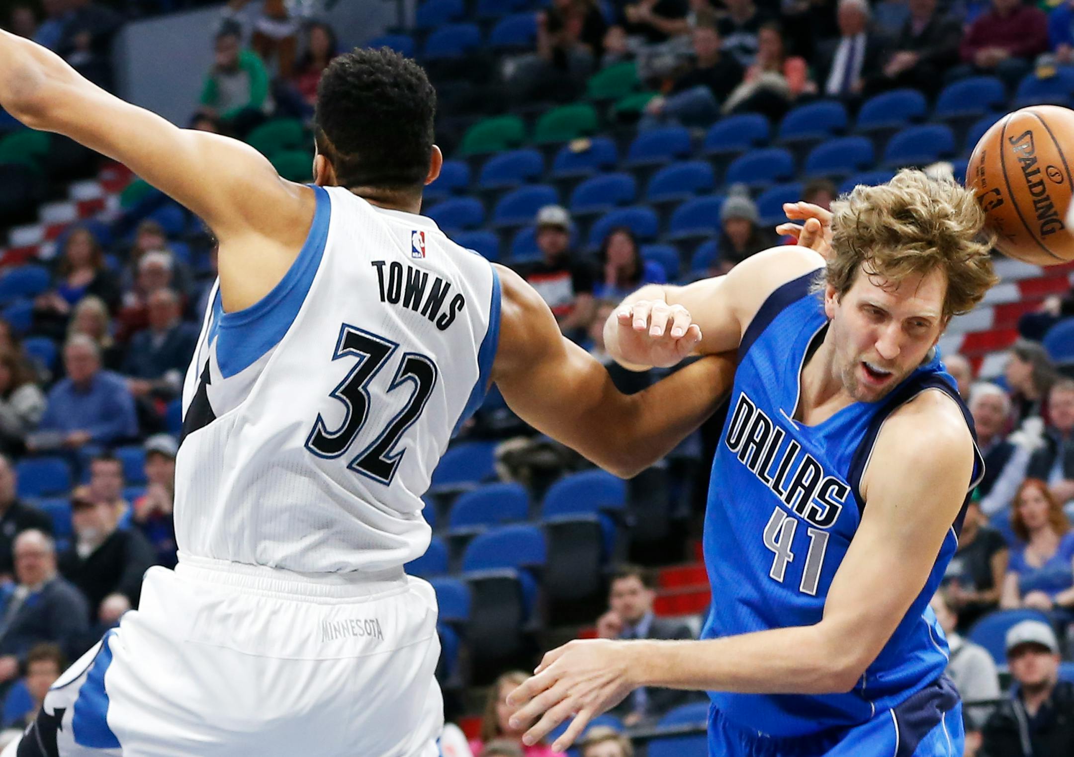 Said the Mavericks' Dirk Nowitzki, right, of the Wolves: "They're on track. They have some young, explosive talent and they're fun to watch."