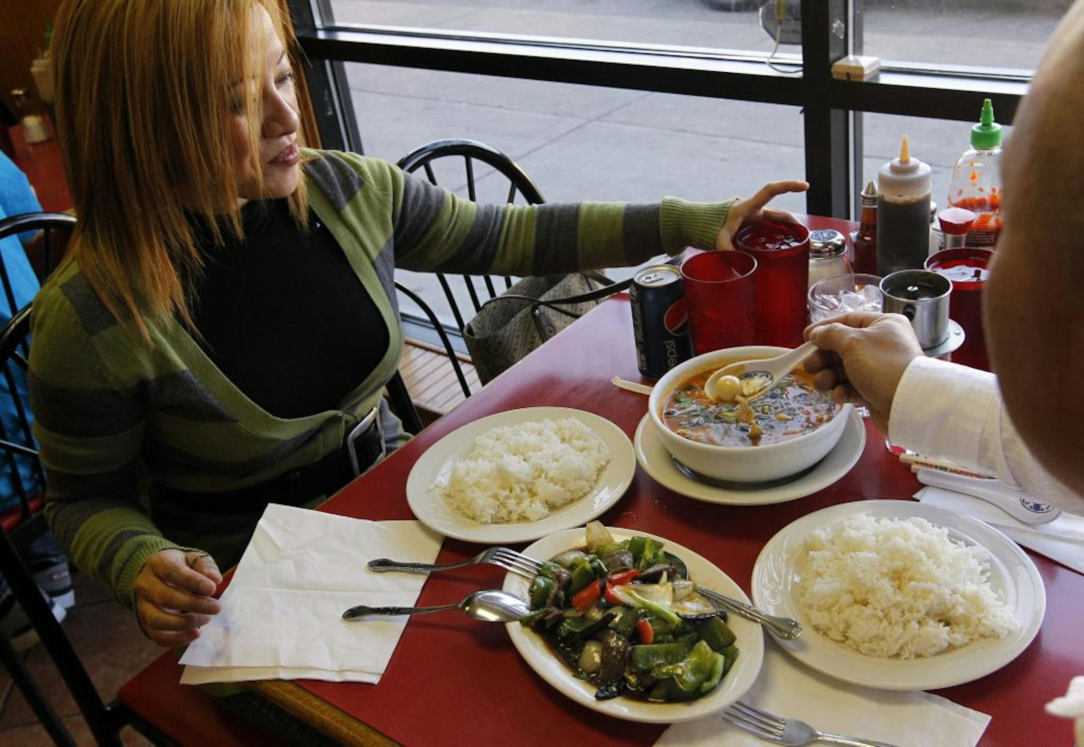 Pamella and Justin Vang enjoy lunch at Cheng Heng.