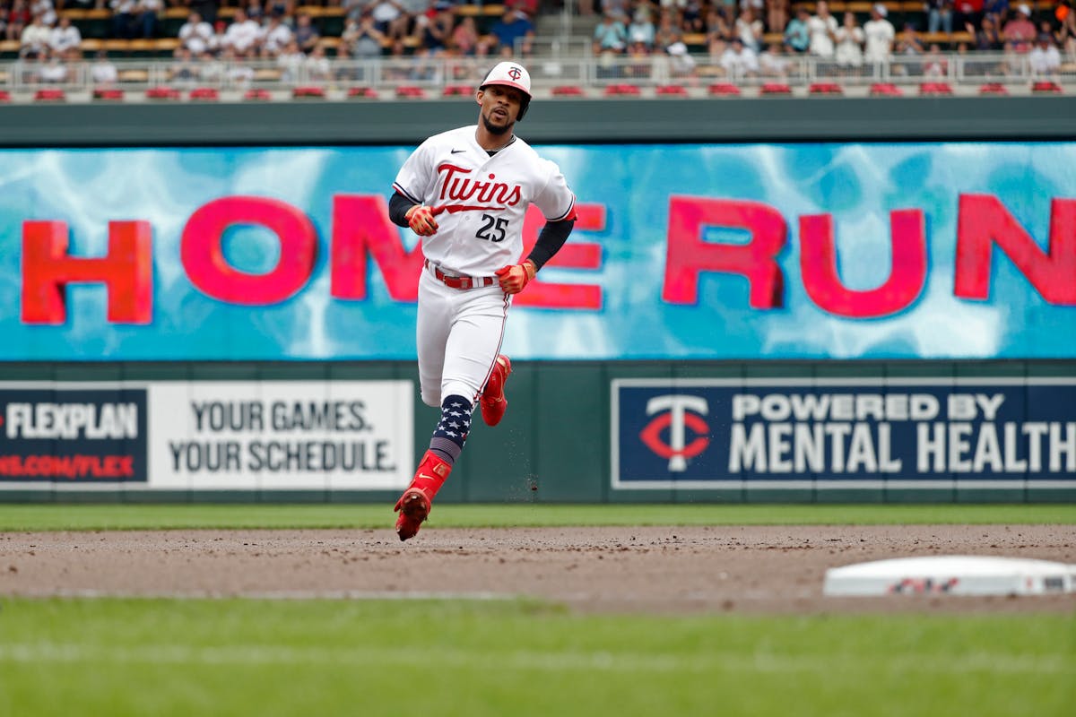 Byron Buxton trotted around the bases after hitting a home run against Kansas City on July 4. He has only one hit in 31 at-bats since that game.