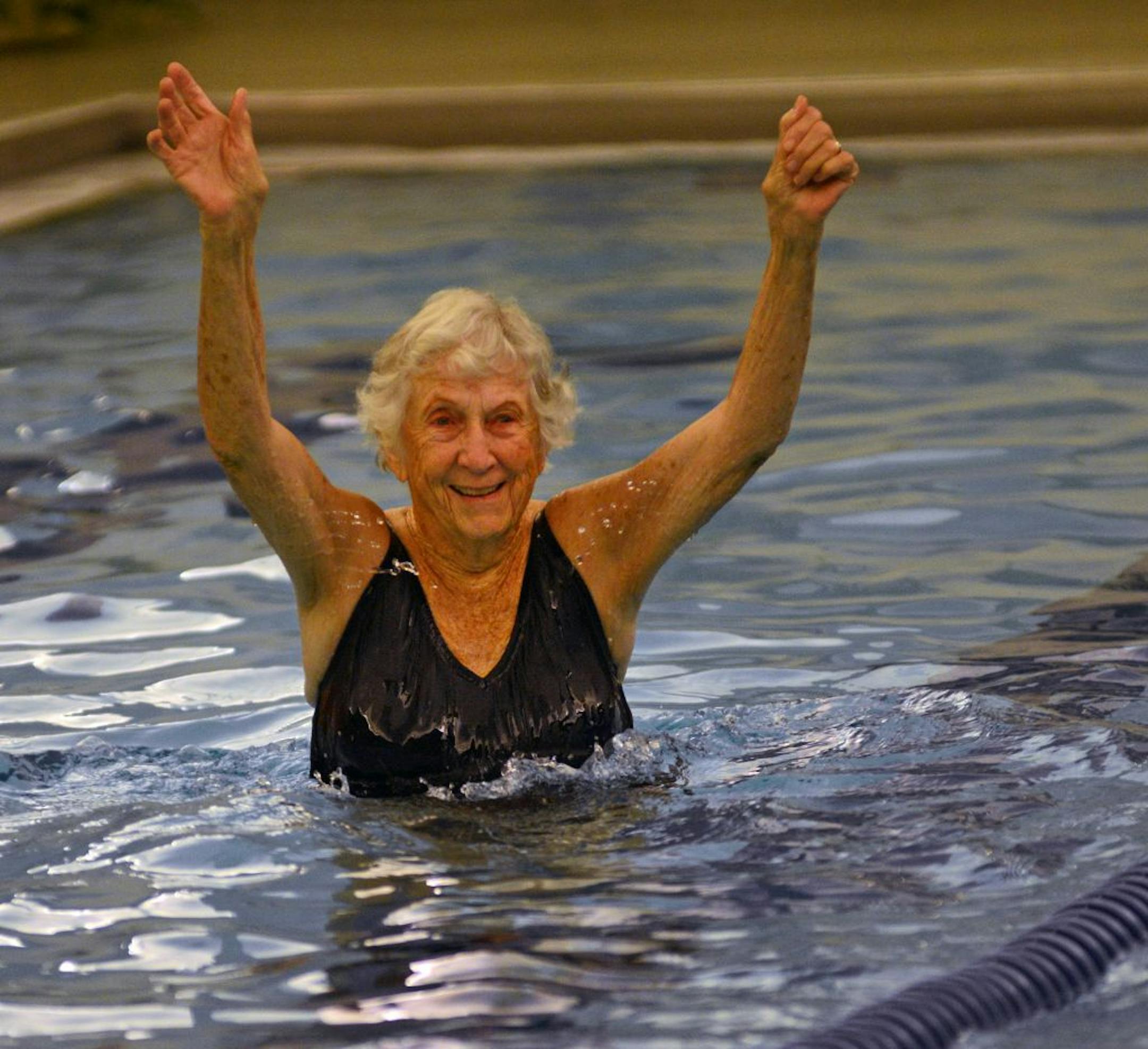 Fran Bell enjoys swim aerobics classes at the Marsh in Minnetonka three days a week. She lifts weights and works out on fitness machines in her condo building three days a week. On Sunday, she rests.