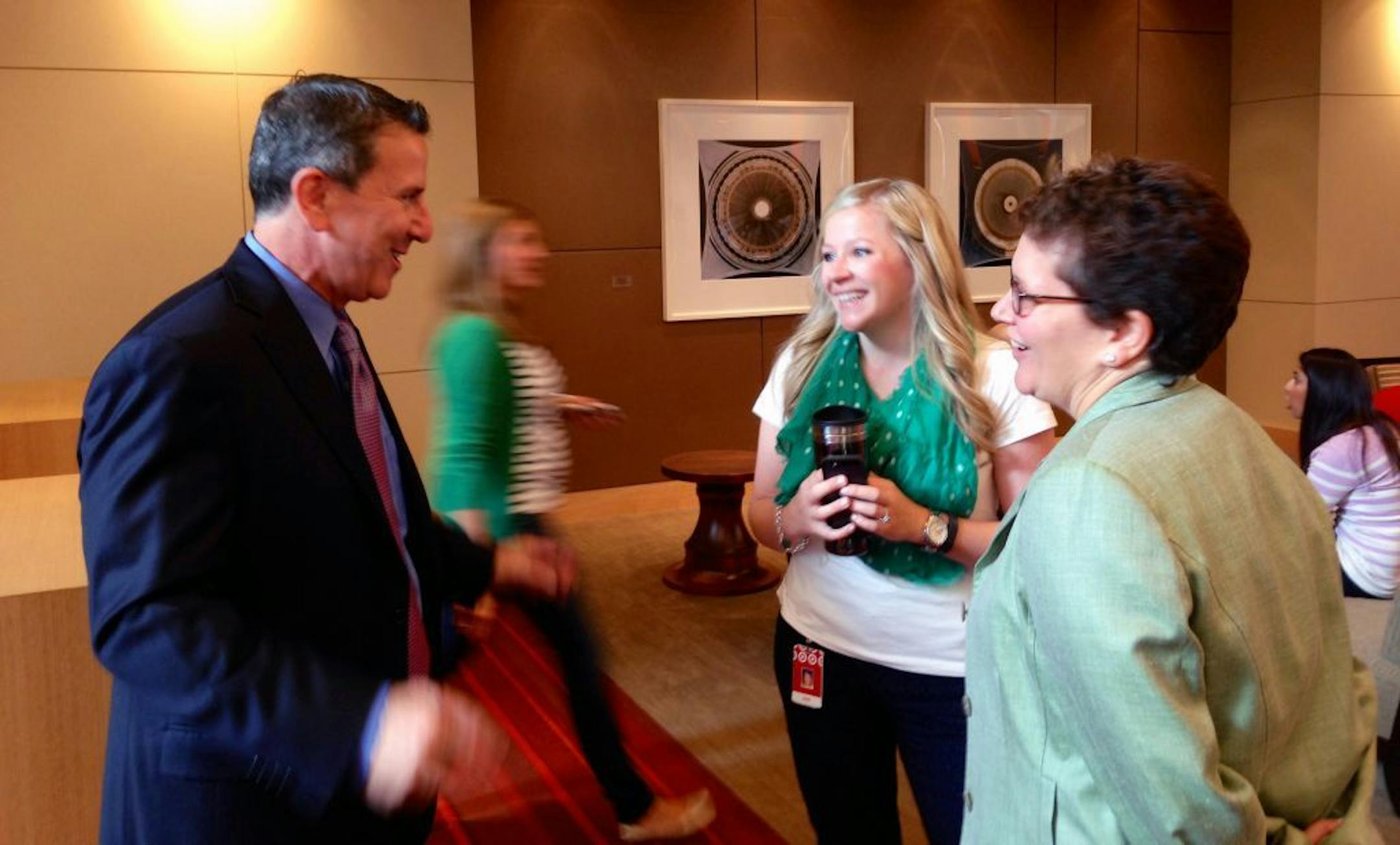 New Target CEO Brian Cornell meets with employees at the company's Minnespolis headquarters, Thursday, 7/31/2014.