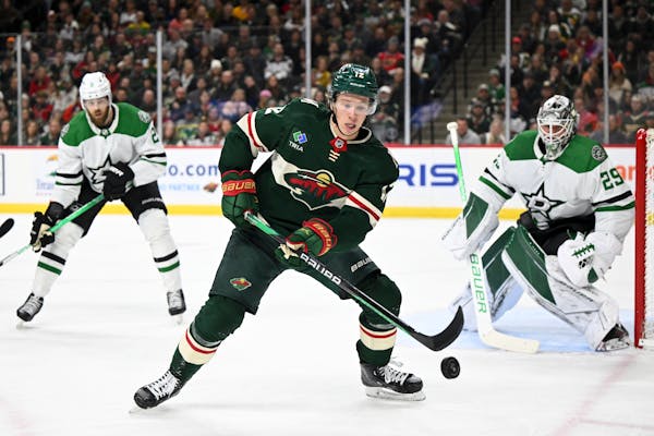 Matt Boldy has 12 goals and 17 assists for the Wild this season.
