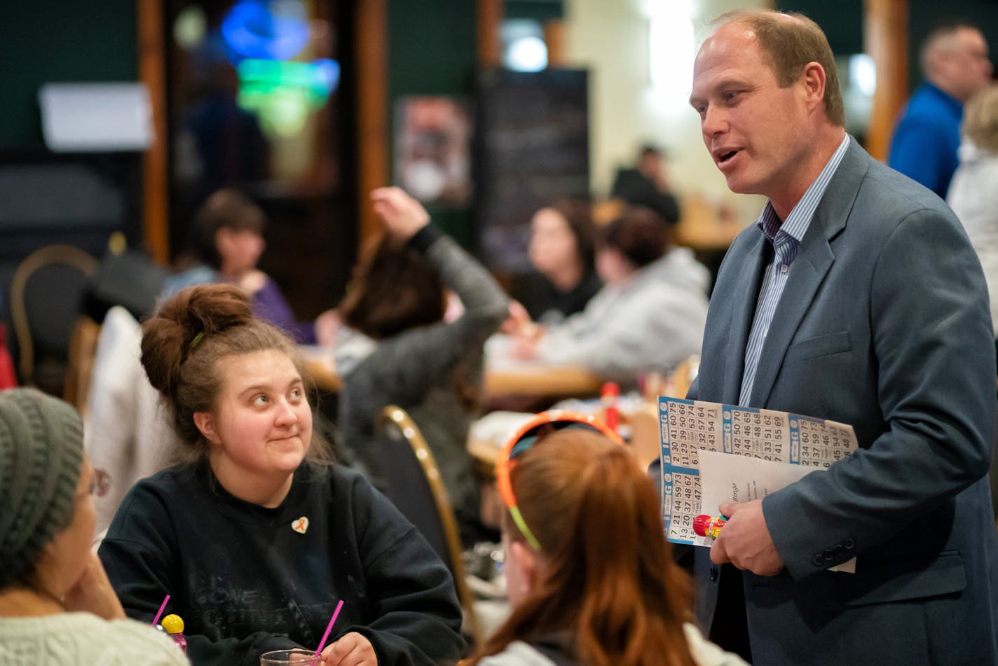 Jason Rarick, Republican candidate for State Senate in the SD11 special election, spoke with Lori Cervenka and her daughters Hannah and Casey, at a Bingo fundraiser for WINDOW Victim Services, held at Doc's Bar in Sturgeon Lake. ] GLEN STUBBE &#x2022; glen.stubbe@startribune.com Thursday, January 31, 2019 A look at the high stakes special election for an open state Senate seat in East Central Minnesota. Outside groups and political parties are pouring millions into a race that will determine whe