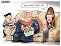 Sack cartoon: Trump and Kim Jong Un