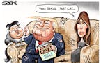 Sack cartoon: Trump and Kim Jong Un
