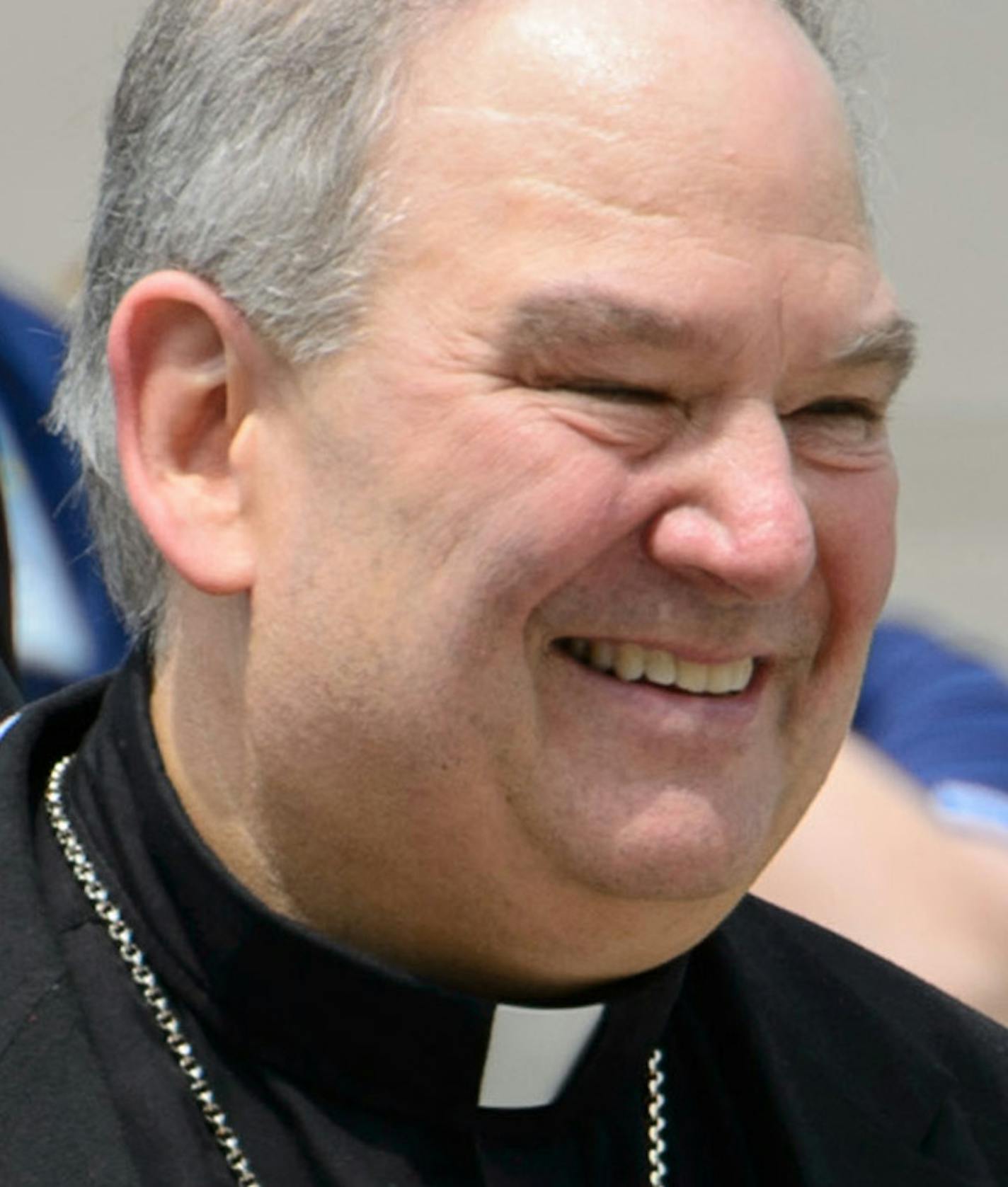 Archbishop Bernard Hebda, Apostolic Administrator of the Archdiocese of Saint Paul and Minneapolis, center, walked with Deacon John Powers, left and Auxiliary Bishop Andrew Cozzens, right, out of Saint John The Evangelist Catholic Church for a Mass of priests only. ] GLEN STUBBE * gstubbe@startribune.com Wednesday, June 17, 2015 ORG XMIT: MIN1506171338140906