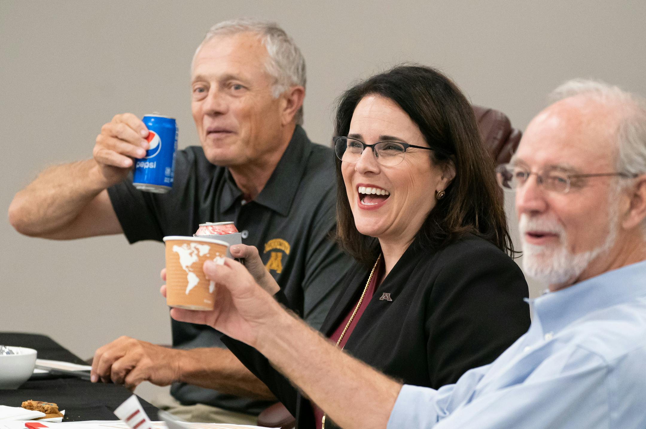 Steve Sviggum, Joan Gabel and board chair Kendall Powell, toasted regent Richard Beeson, who was instrumental in launching a university scorecard with student and other metrics, such as graduation rates. Gabel praised the report. ] GLEN STUBBE • glen.stubbe@startribune.com Thursday, July 11, 2019 Joan Gabel, the new University of Minnesota president, is going on a retreat with her governing board - our first chance to see her in action and get a sense of her vision for the university