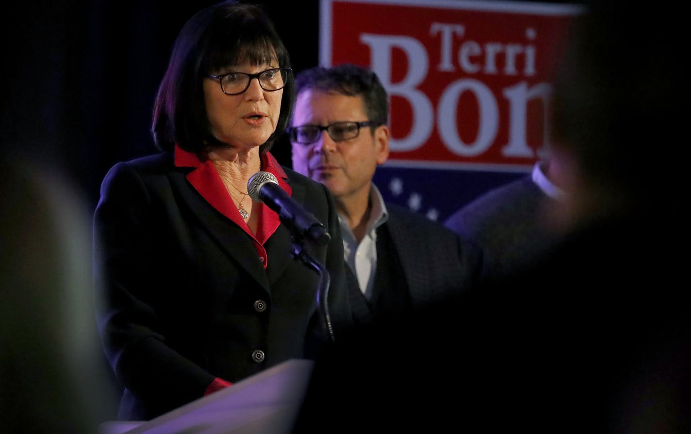 Terri Bonoff gave a concession speech in front of supporters at the Double Tree Hotel Bloomington. ] CARLOS GONZALEZ cgonzalez@startribune.com - November 8, 2016, Bloomington, MN, DoubleTree Bloomington, U.S. Rep. Erik Paulsen fends off insurgent challenger Terri Bonoff in Minnesota's Third Congressional District.