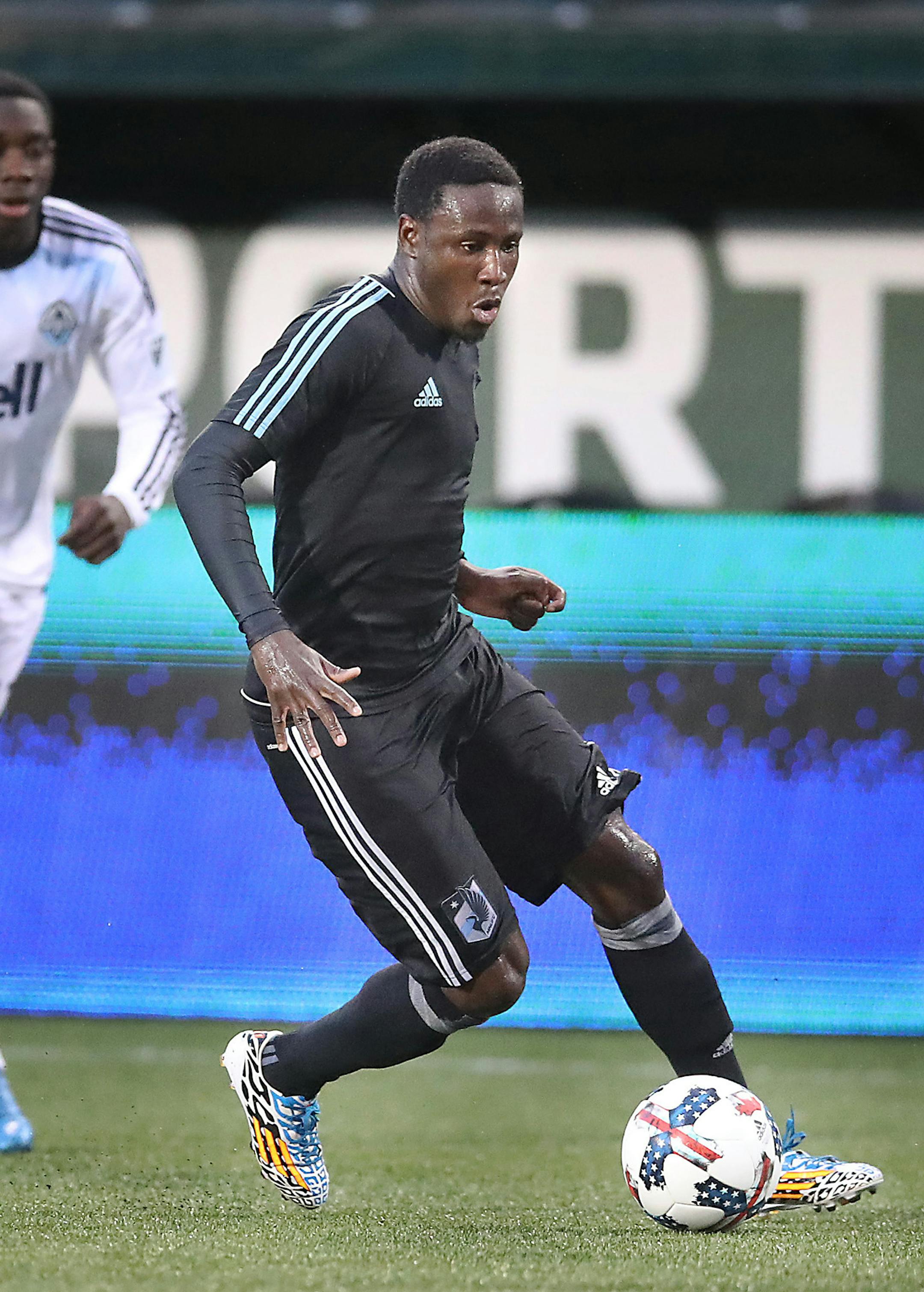 Minnesota United FC's Abu Danladi moved the ball down the field during one of the pre-season games in Portland, OR. ] ELIZABETH FLORES &#xef; liz.flores@startribune.com
