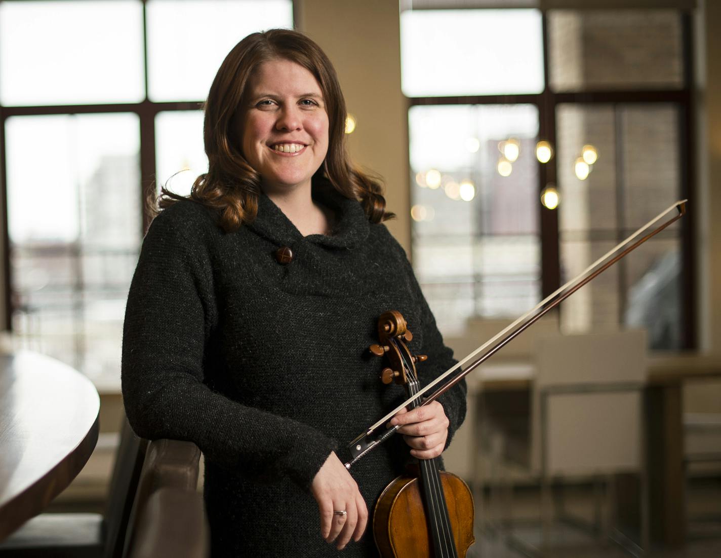 Minnesota Orchestra concertmaster Erin Keefe was photographed in her Minneapolis loft on Tuesday, Jan. 26, 2016. ] (AARON LAVINSKY/STAR TRIBUNE) aaron.lavinsky@startribune.com Profile on Minnesota Orchestra concertmaster Erin Keefe. Photographed Tuesday, Jan. 26, 2016 in Keefe's Minneapolis loft.