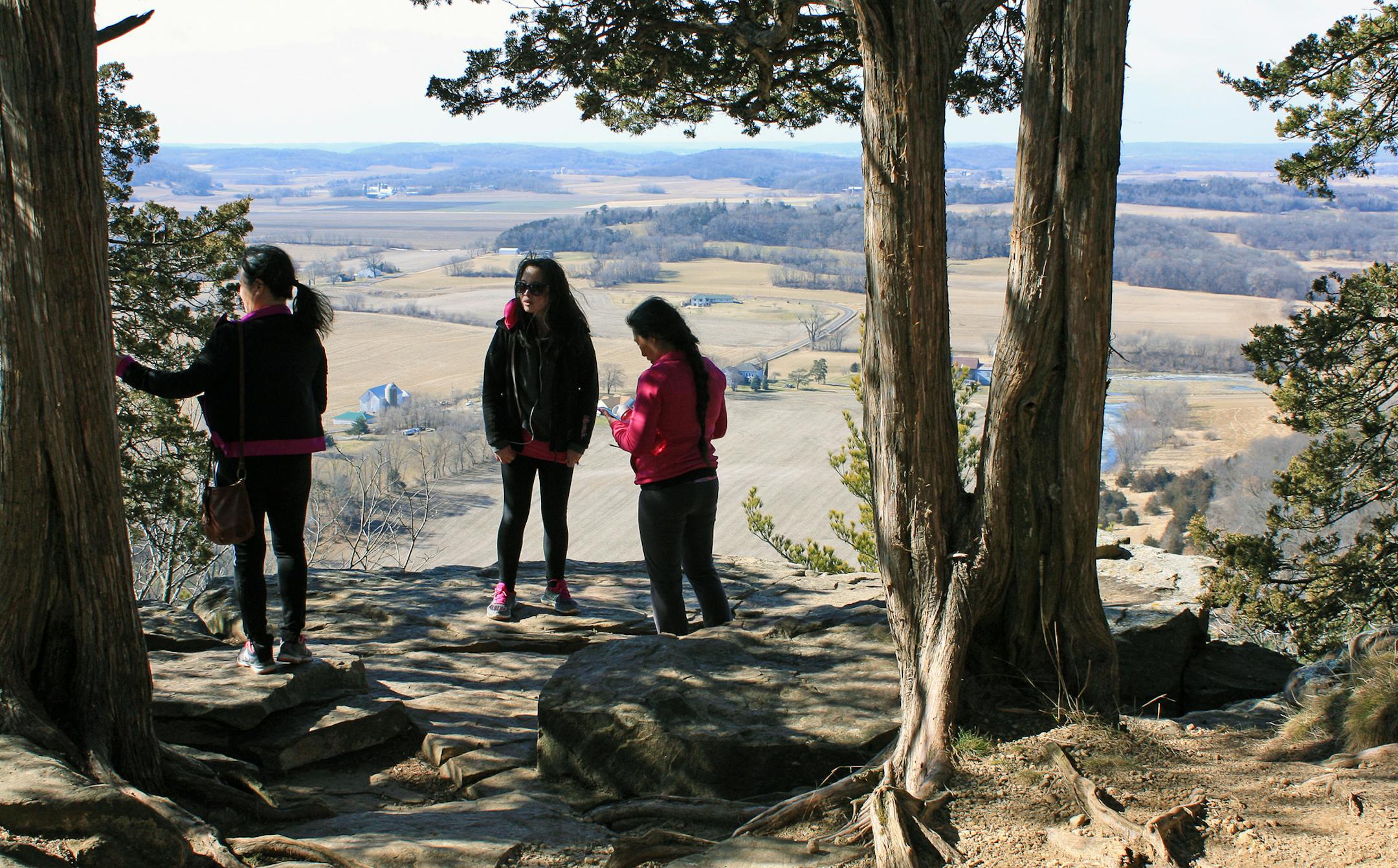 Gibraltar Rock State Natural Area contains part of the Ice Age National Scenic Trail, so a well-maintained path winds up and down the butte.